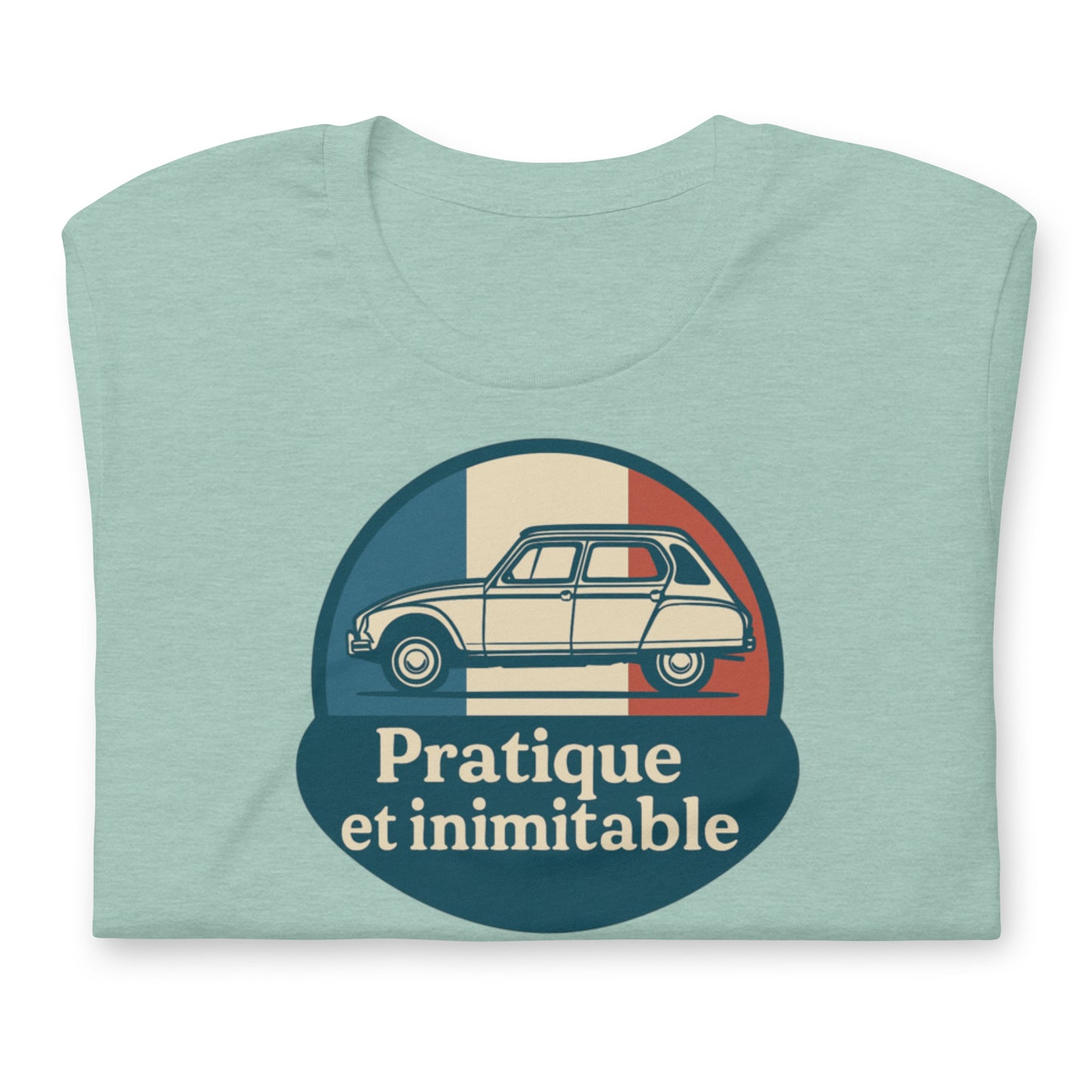 👕 T-shirt “Pratique et Inimitable” – Voor Dyane-liefhebbers met Stijl