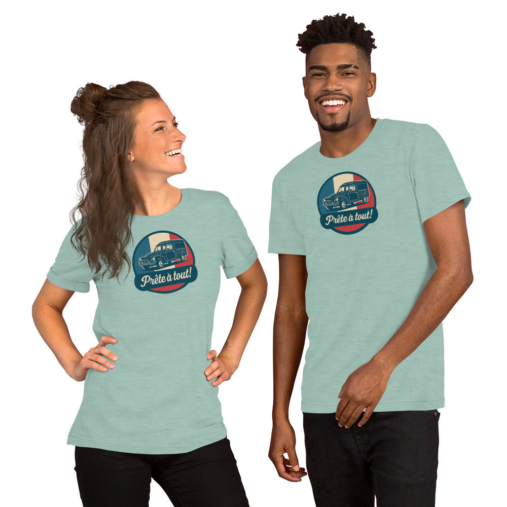 đ T-shirt âPrĂȘte Ă tout!â â CitroĂ«n Acadiane: Altijd klaar voor actie
