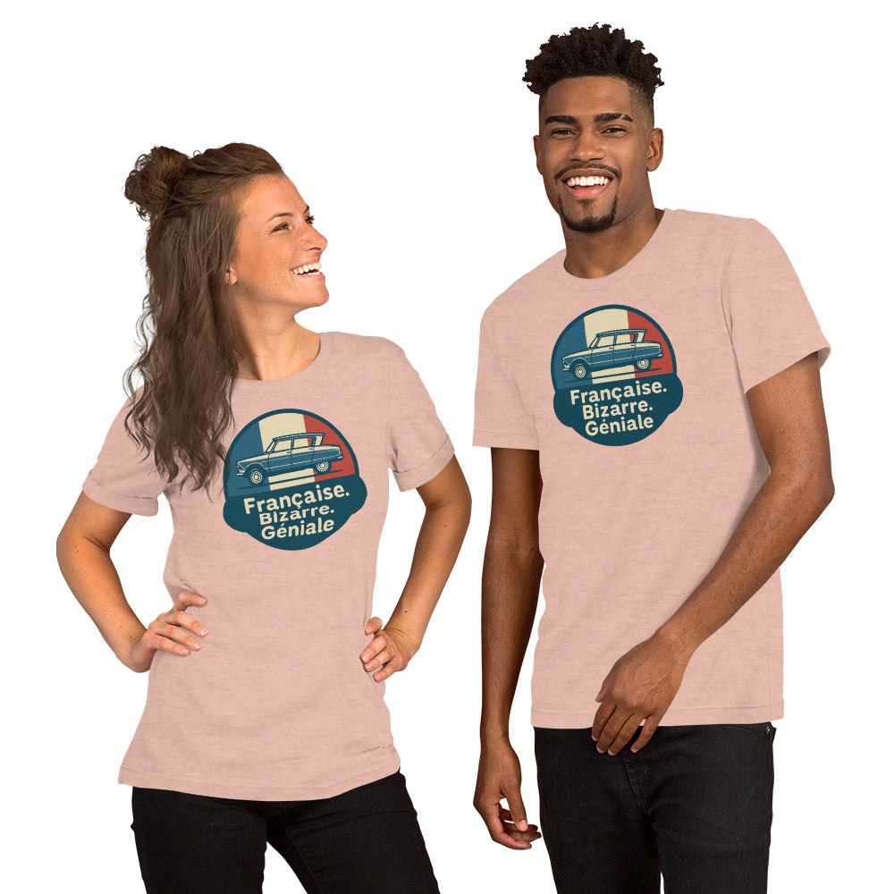 π French. Bizarre. Genius. β Ami 6 T-shirt for lovers of eccentric French design