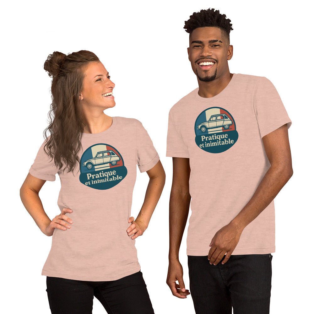 👕 T-shirt “Pratique et Inimitable” – Voor Dyane-liefhebbers met Stijl