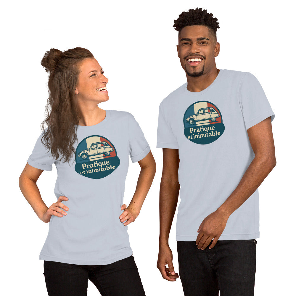 👕 T-shirt “Pratique et Inimitable” – Voor Dyane-liefhebbers met Stijl