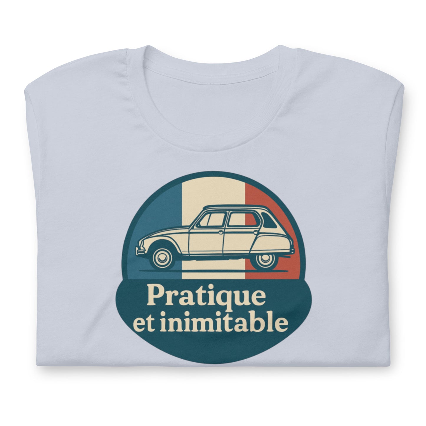 👕 T-shirt “Pratique et Inimitable” – Voor Dyane-liefhebbers met Stijl