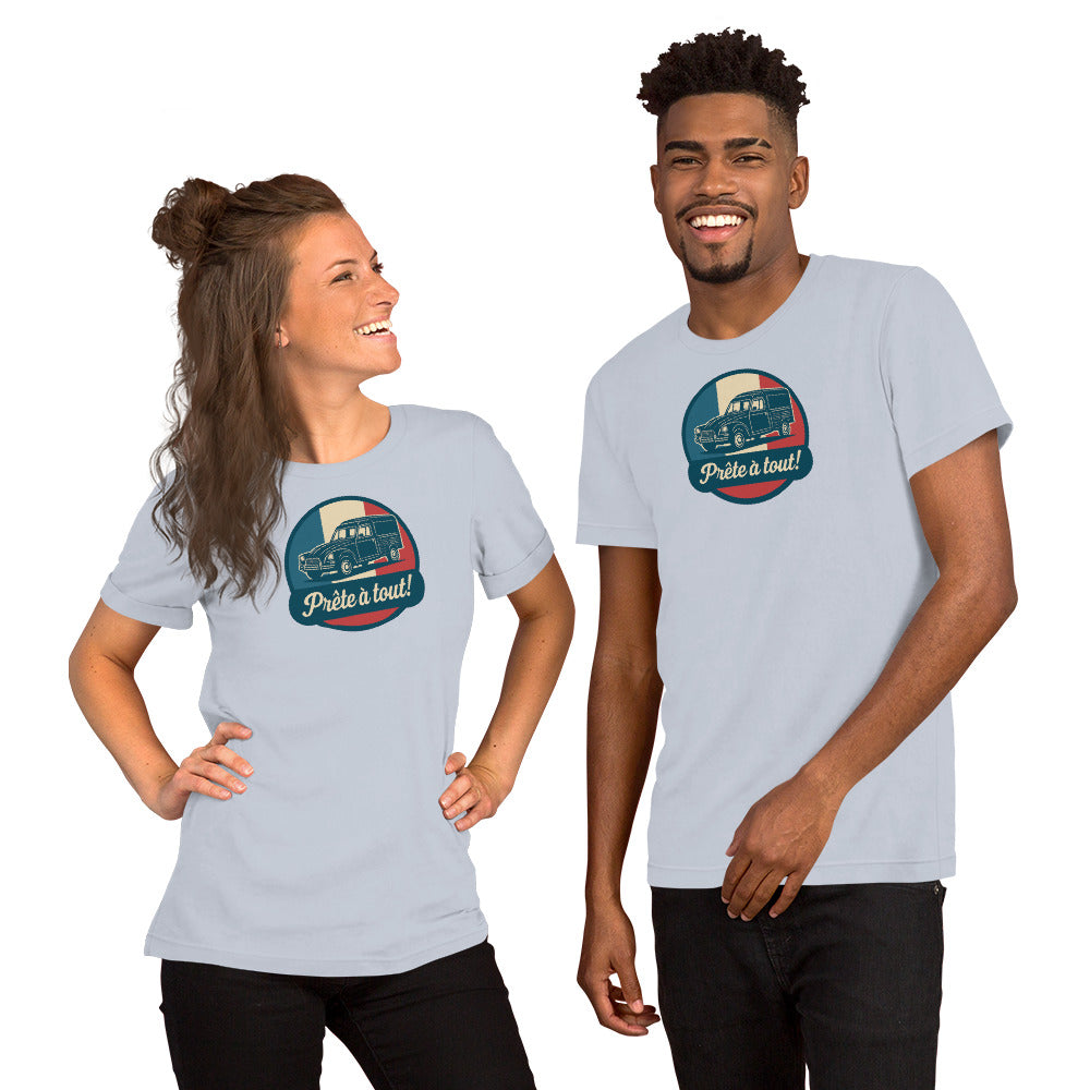 đ T-shirt âPrĂȘte Ă tout!â â CitroĂ«n Acadiane: Altijd klaar voor actie
