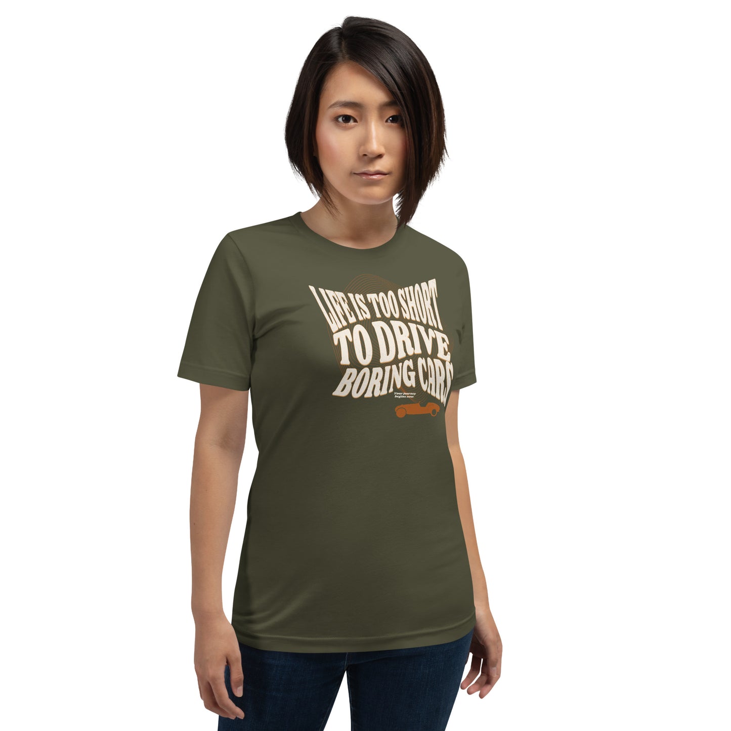 Life is too short to drive boring cars – Burton Sportscar T-shirt