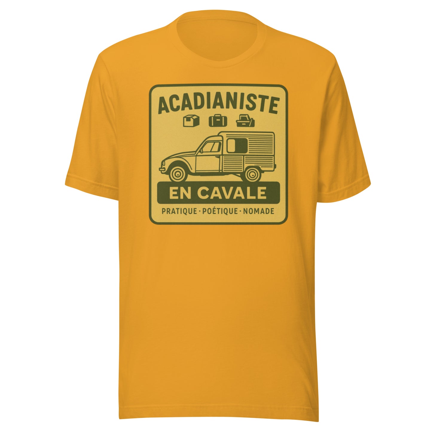 T-shirt “Acadianist and Caval” – For the practical, poetic and nomadic soul