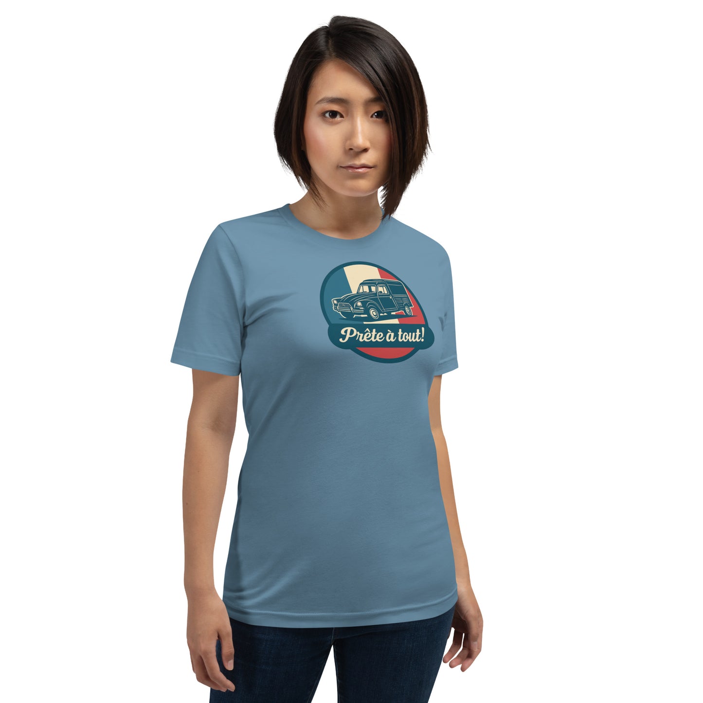 đ T-shirt âPrĂȘte Ă tout!â â CitroĂ«n Acadiane: Altijd klaar voor actie