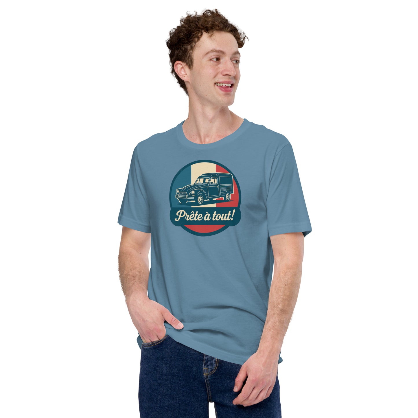 đ T-shirt âPrĂȘte Ă tout!â â CitroĂ«n Acadiane: Altijd klaar voor actie