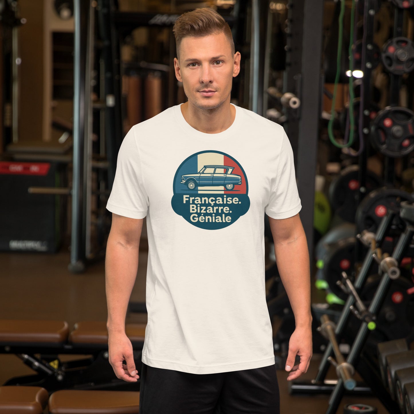 π French. Bizarre. Genius. β Ami 6 T-shirt for lovers of eccentric French design