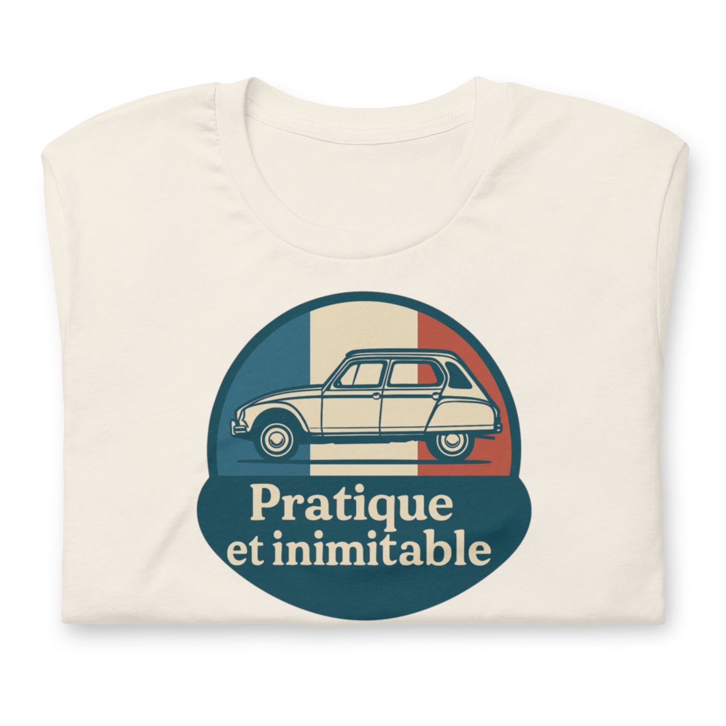 👕 T-shirt “Pratique et Inimitable” – Voor Dyane-liefhebbers met Stijl