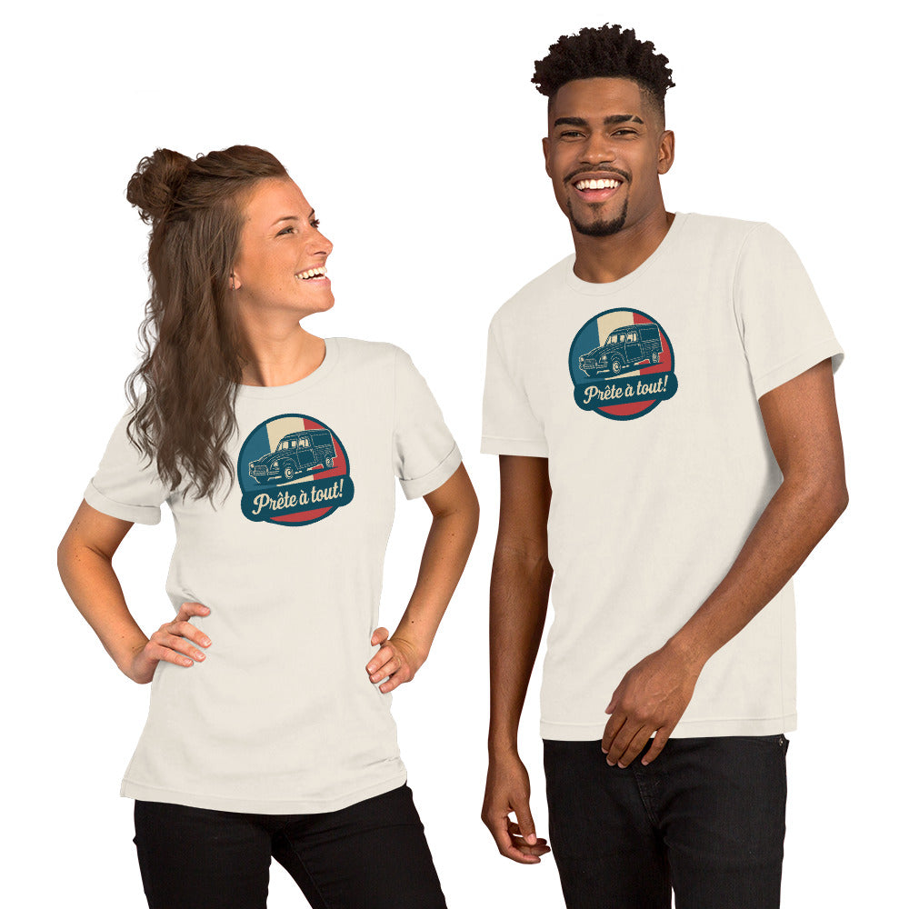 đ T-shirt âPrĂȘte Ă tout!â â CitroĂ«n Acadiane: Altijd klaar voor actie