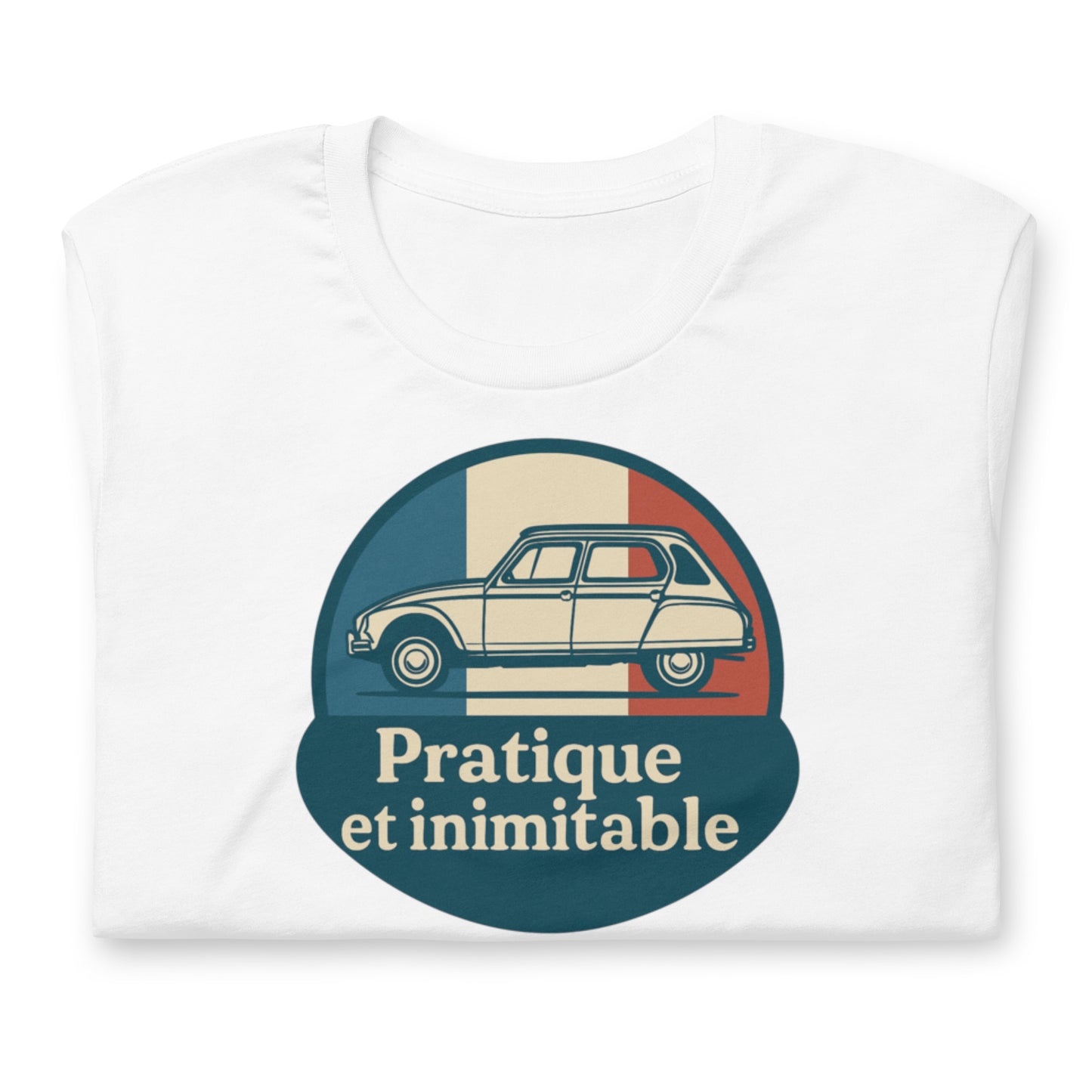 👕 T-shirt “Pratique et Inimitable” – Voor Dyane-liefhebbers met Stijl