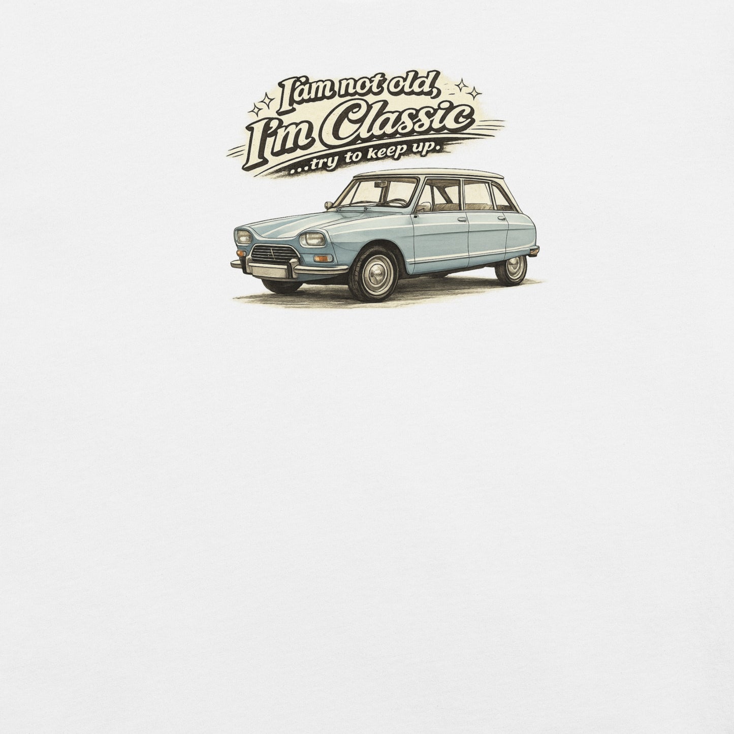 Citroën Ami 8 Classic T-shirt – Vintage Auto Illustratie | Classic Collectie