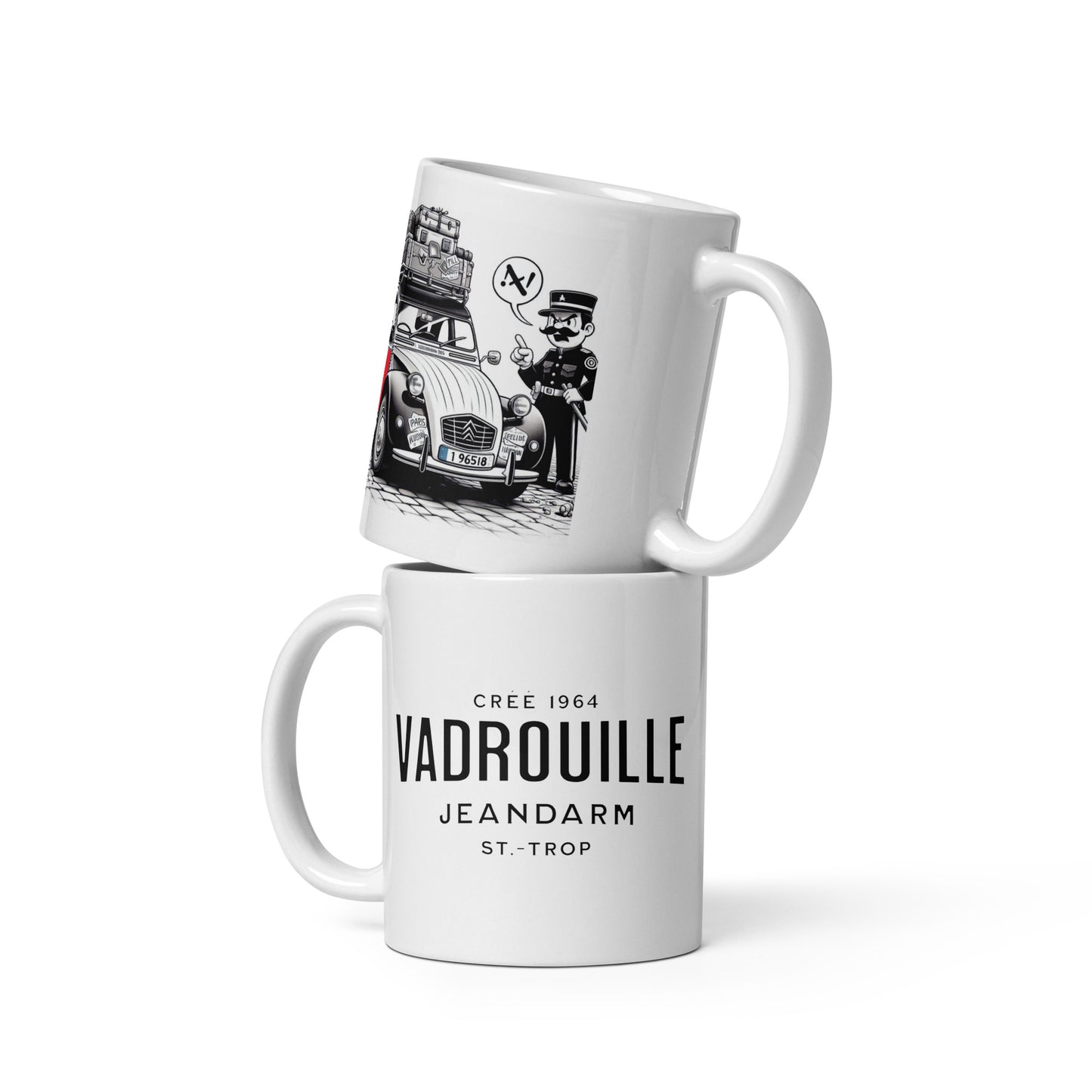 Mug Dessin Animé "Jeandarm et Vadrouille" et Texte Amusant - 300 ml