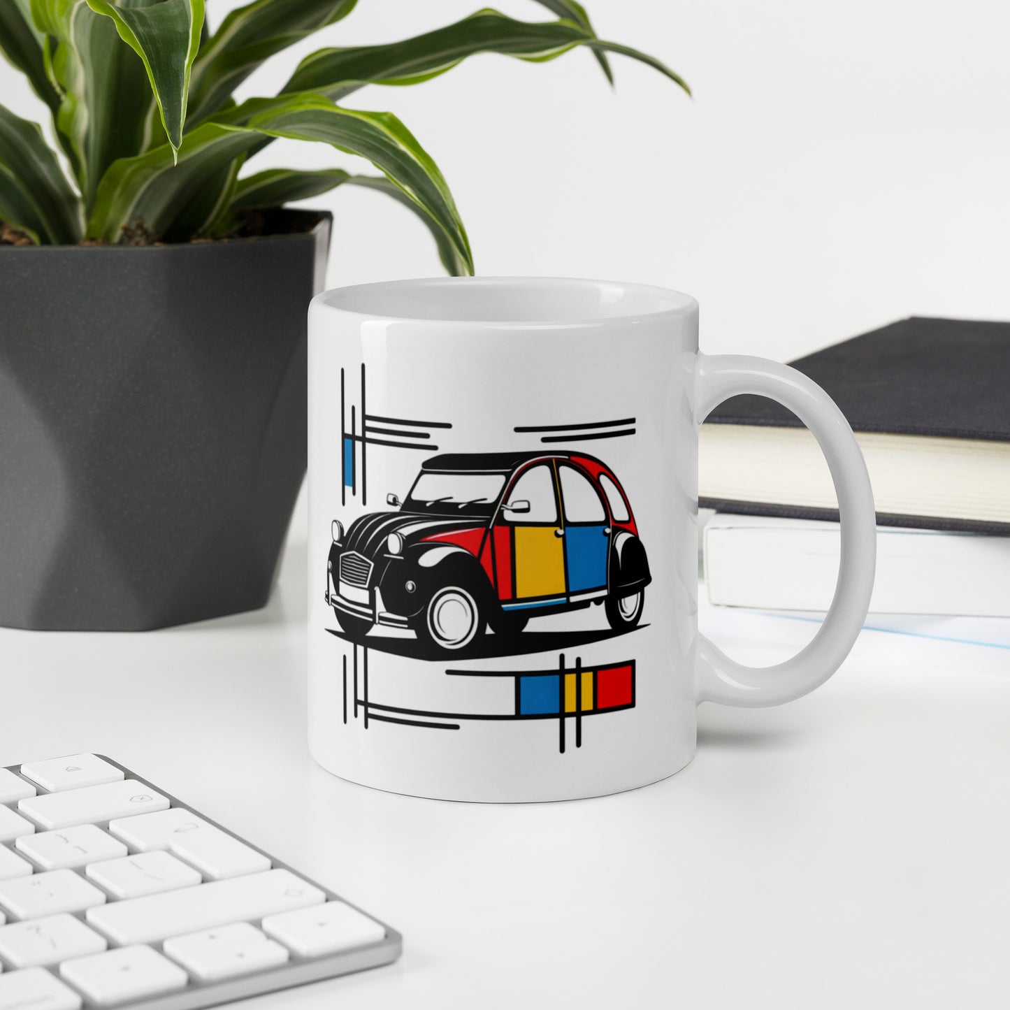 Citroën 2CV x Mondrian Mug – Stylish, Unique & Dishwasher Safe