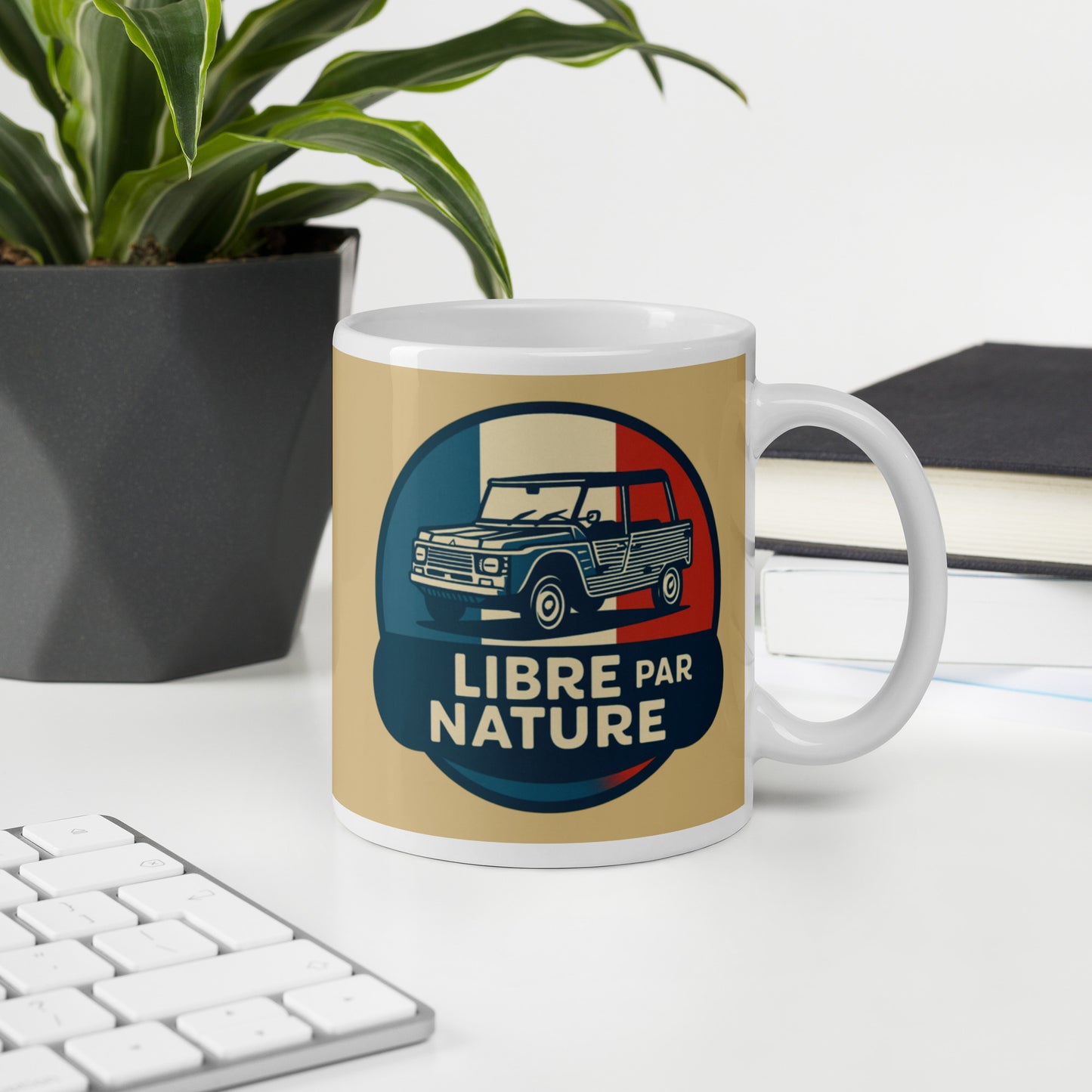 🚙 Mok “Libre par Nature” – Citroën Méhari: Vrijheid in elke slok!