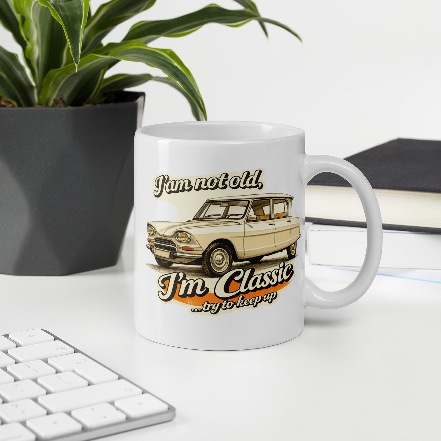 Citroën Ami 6 Mok – Vintage Auto Illustratie | Classic Collectie Keramische Koffiemok