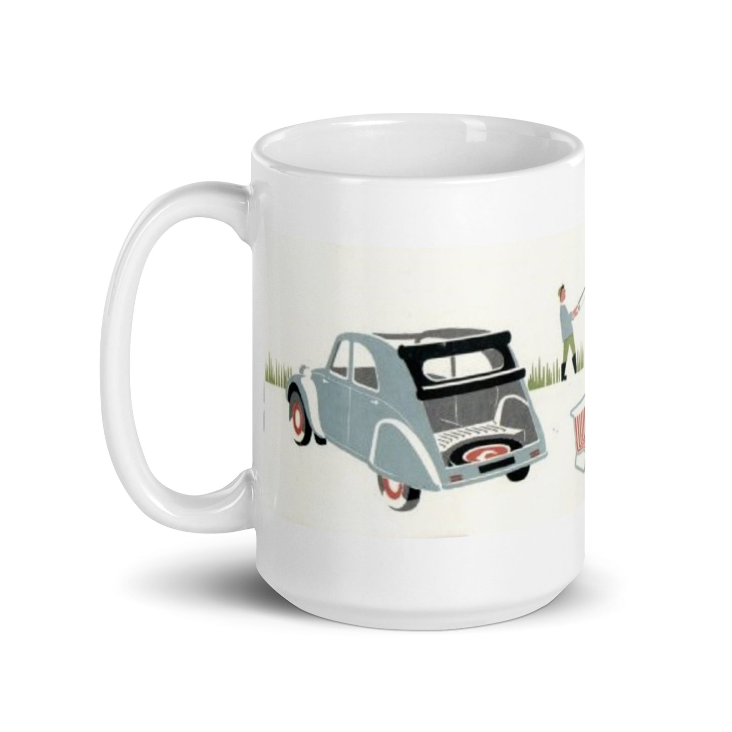 Family outing with the 2CV white glossy bag available in 3 sizes