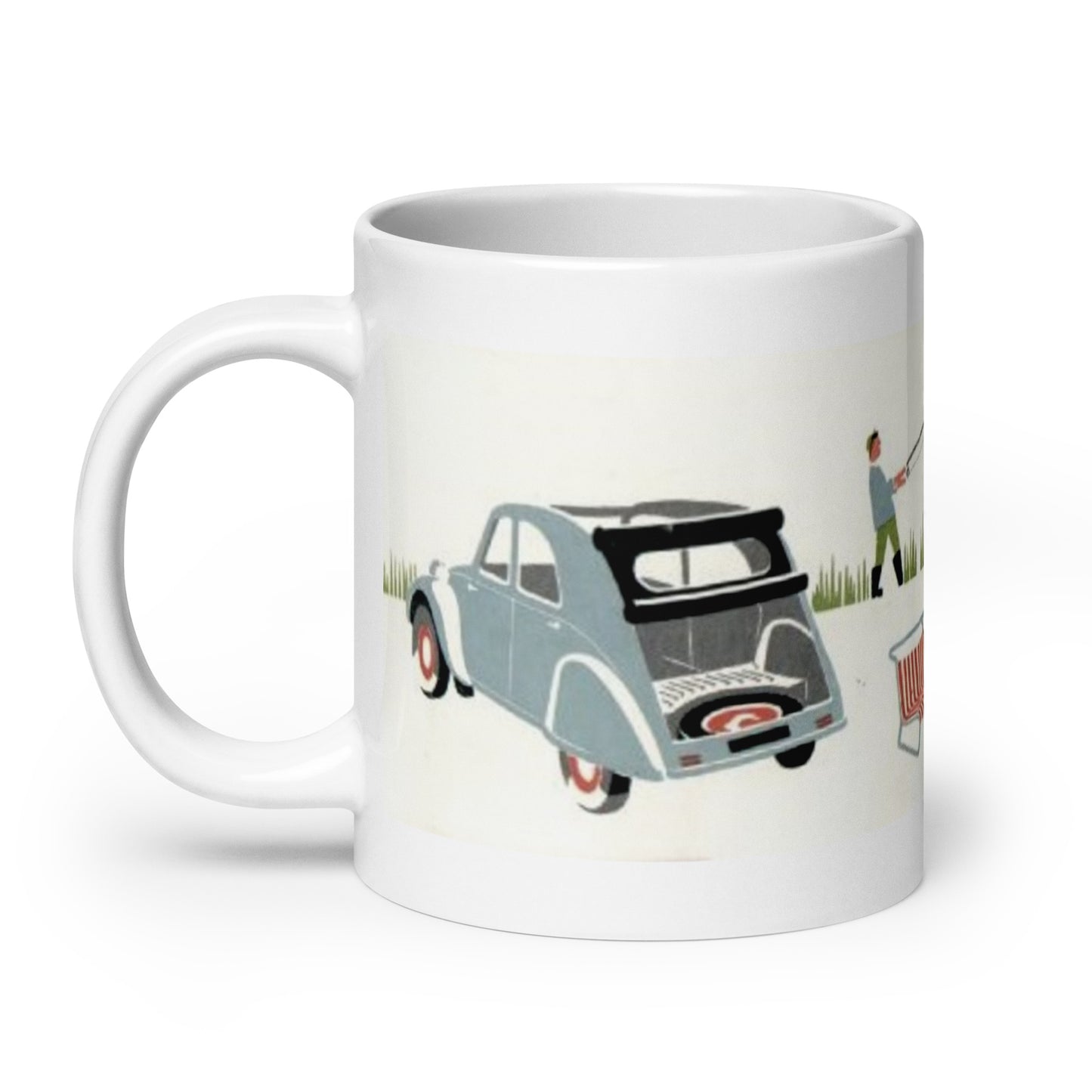 Family outing with the 2CV white glossy bag available in 3 sizes