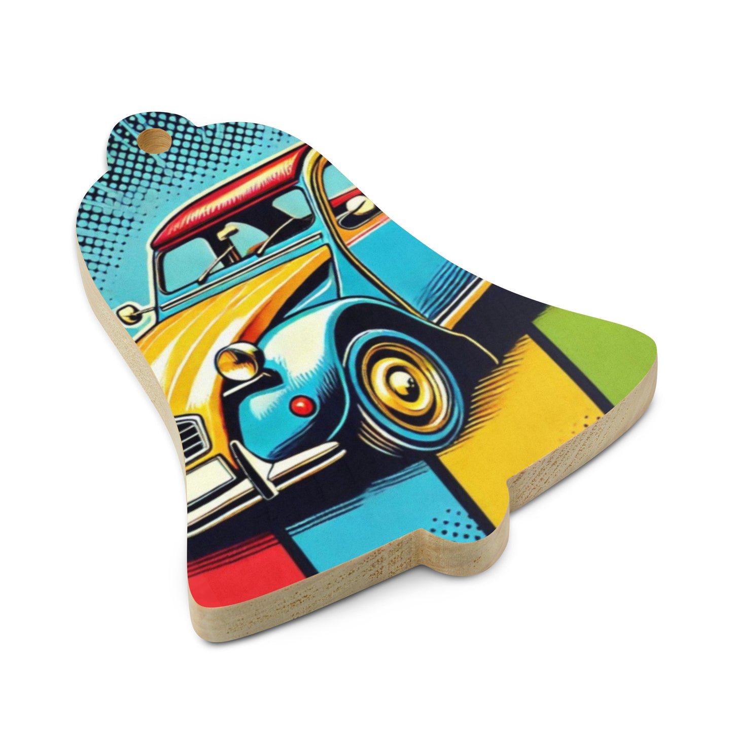 Wooden Christmas ornament – Citroën 2CV in Pop Art Style