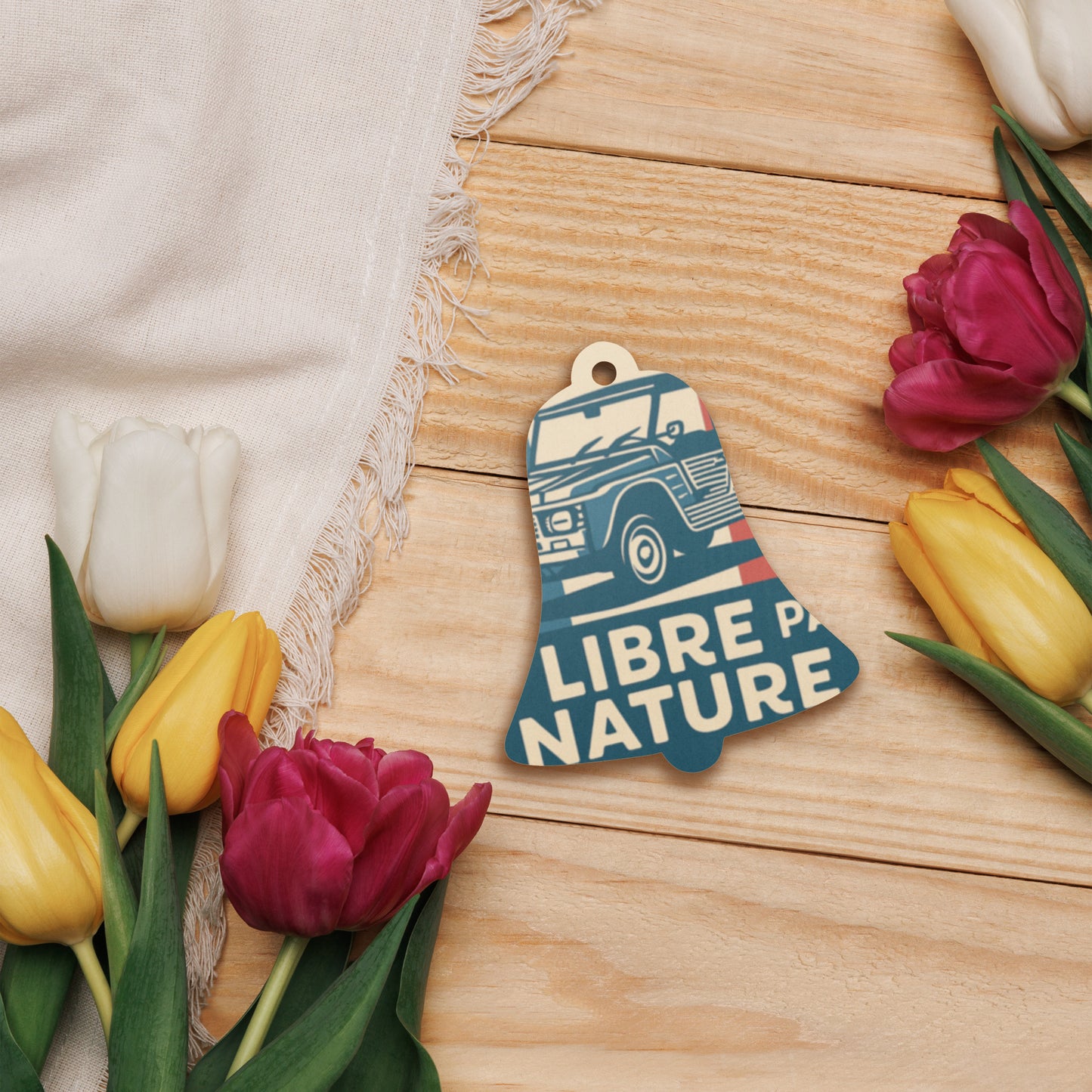 Wooden Ornament "Libre par Nature – Citroën Méhari"