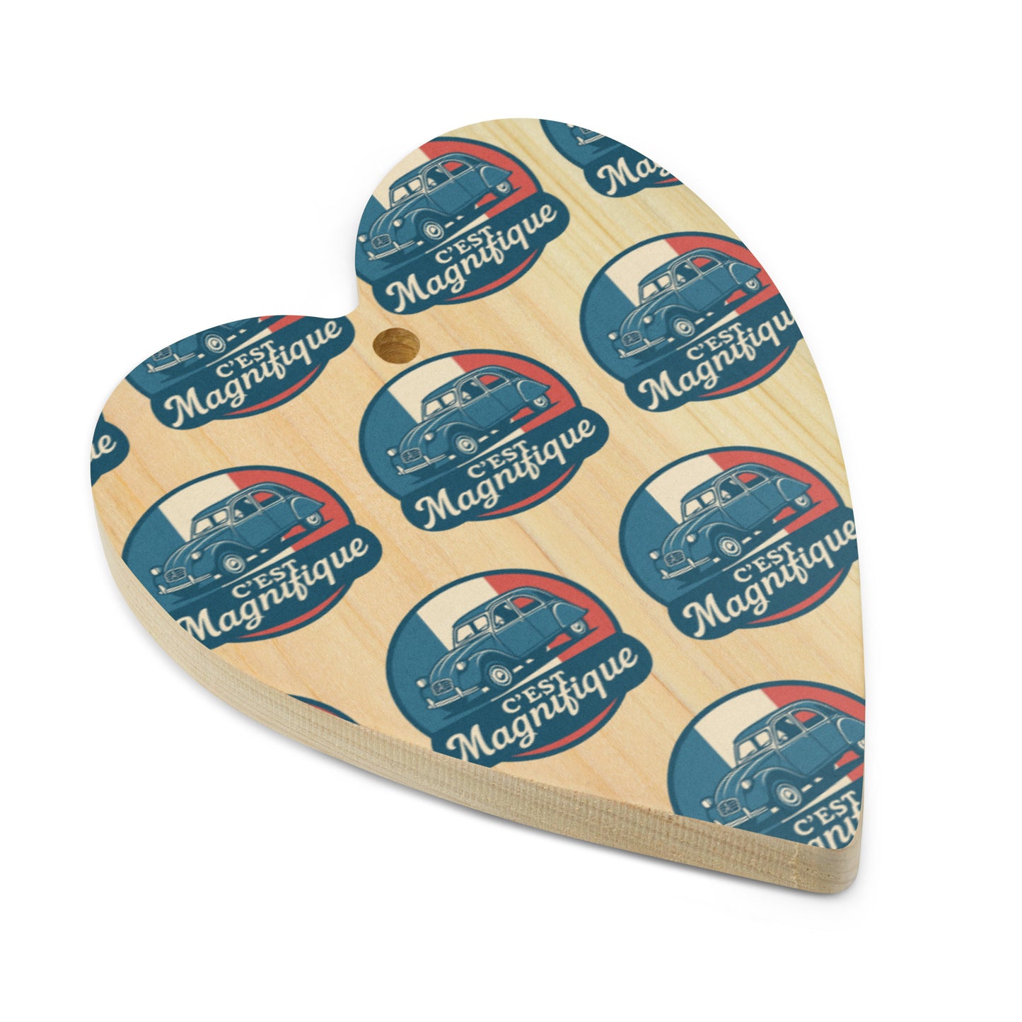 🎄 Wooden Christmas ornament "C'est Magnifique" | Citroën 2CV Design