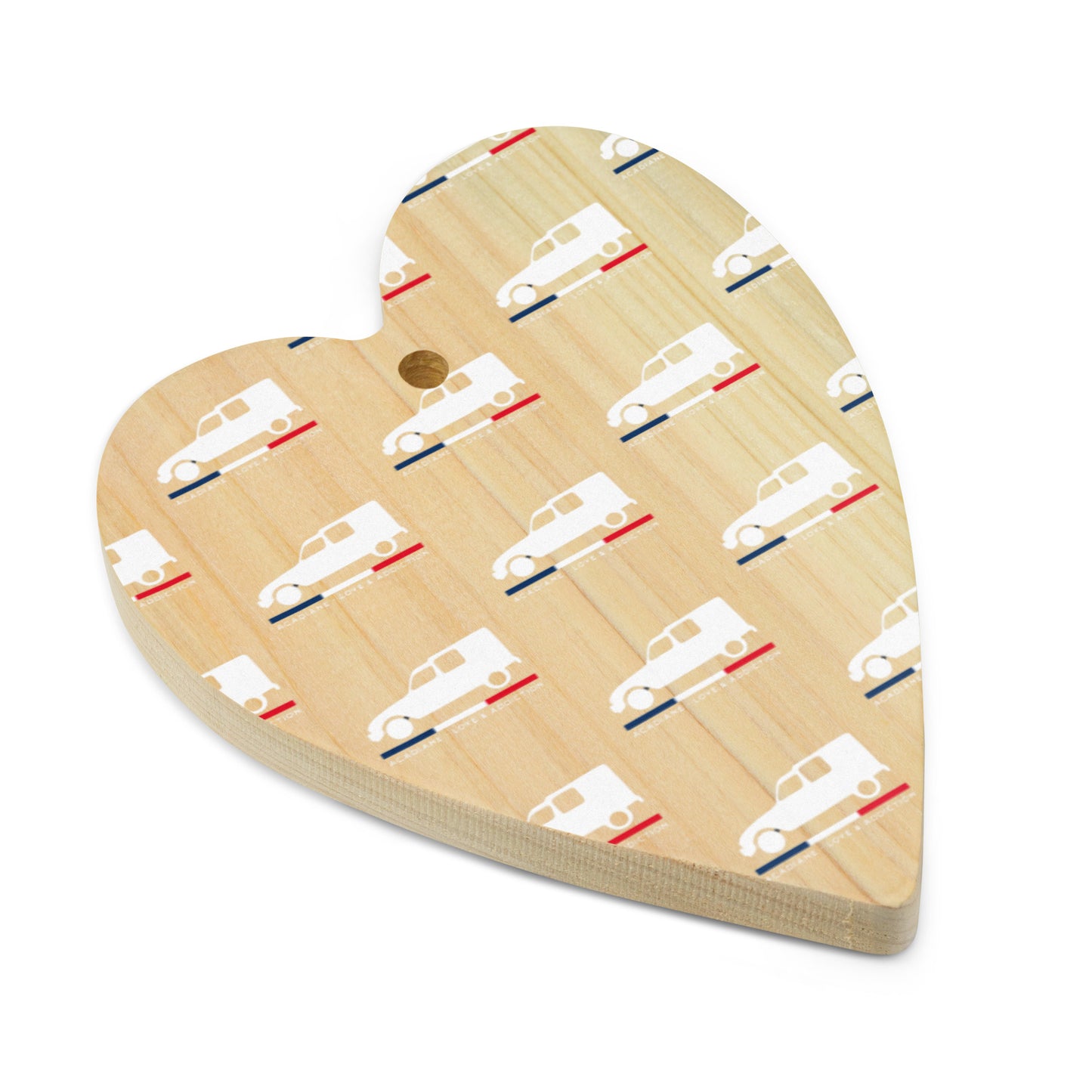 Wooden Christmas Ornament "Acadiane – Love & Addiction" | Retro Citroën charm for your tree