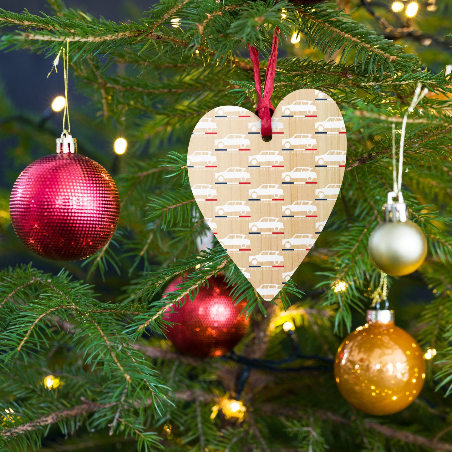 Houten Citroën Ami 6 Ornament – Franse Retrocharme voor de Feestdagen
