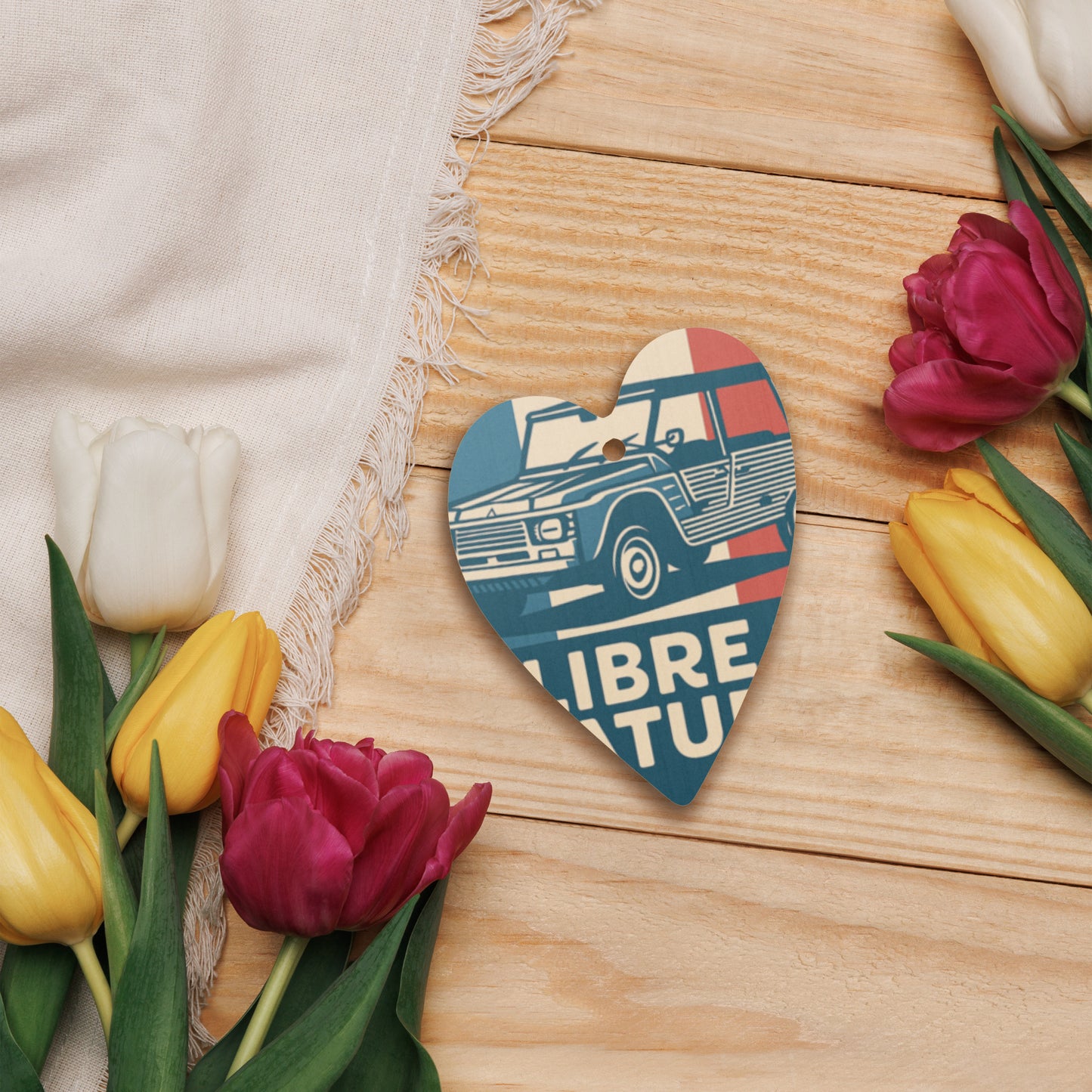 Wooden Ornament "Libre par Nature – Citroën Méhari"