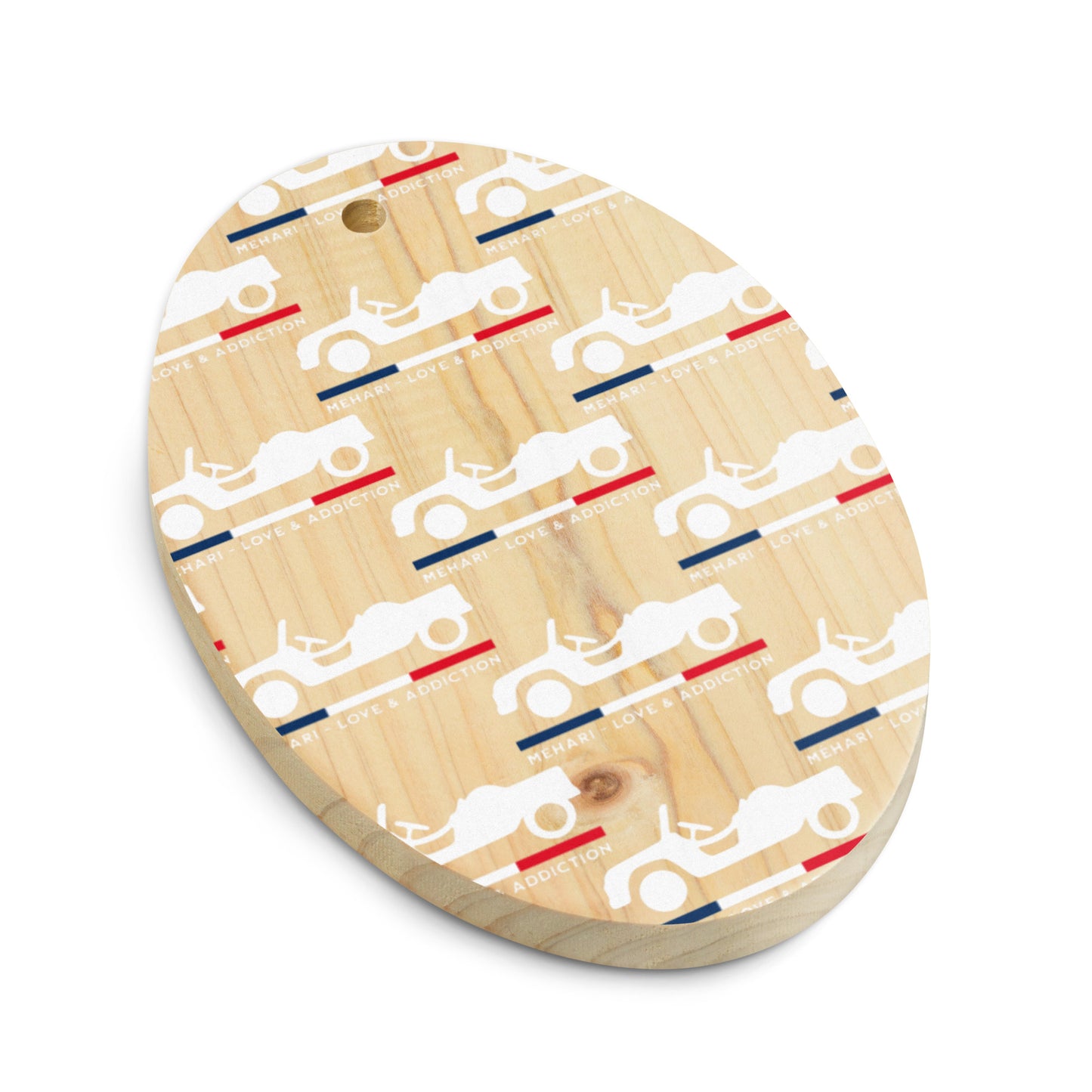 🎄 Wooden Christmas ornament "Méhari – Love & Addiction" | Double-sided & Magnetic