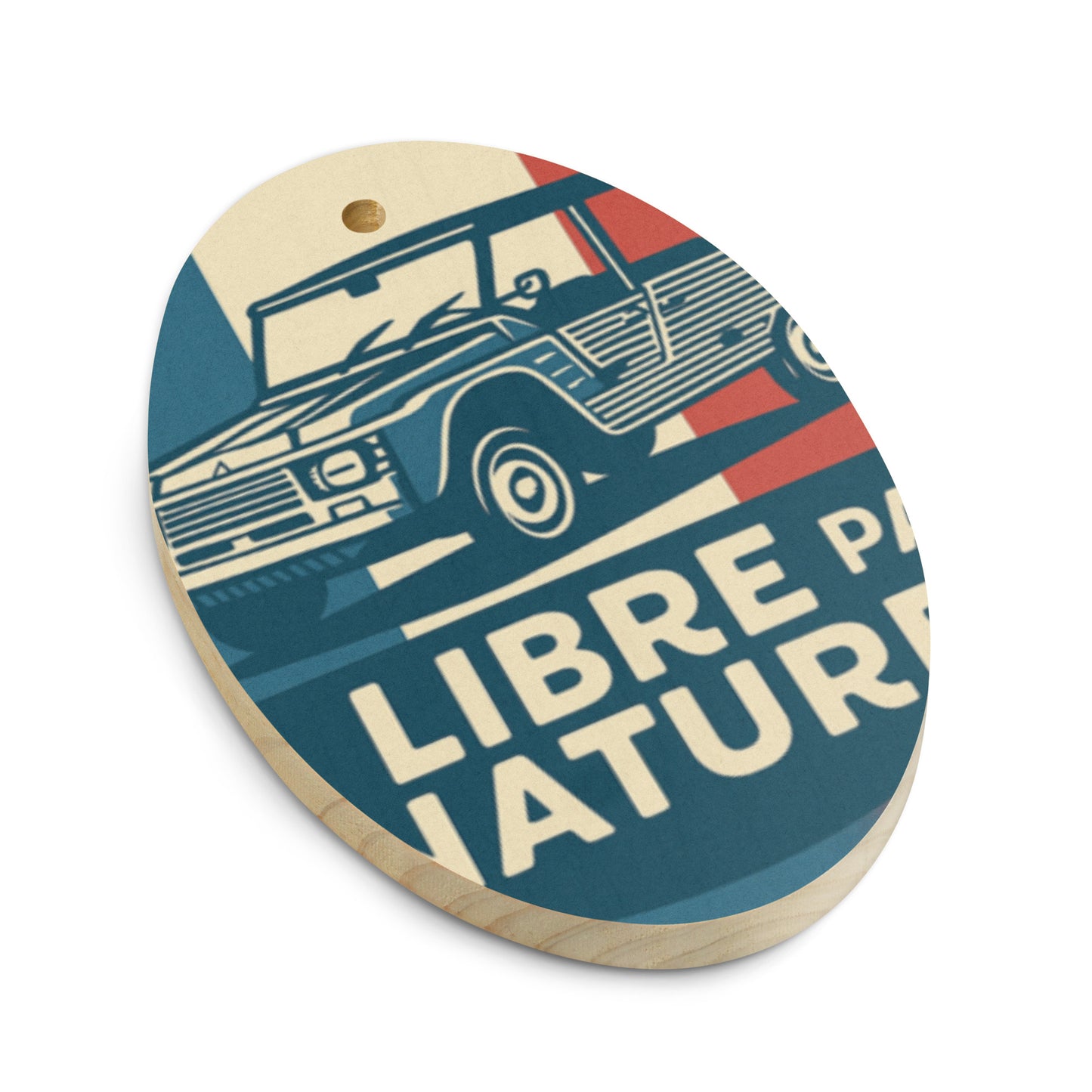 Wooden Ornament "Libre par Nature – Citroën Méhari"