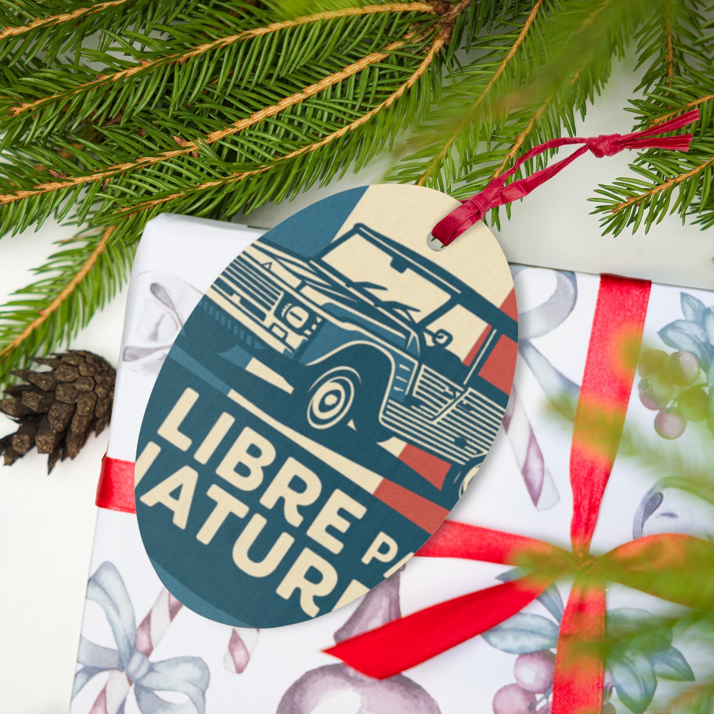 Wooden Ornament "Libre par Nature – Citroën Méhari"