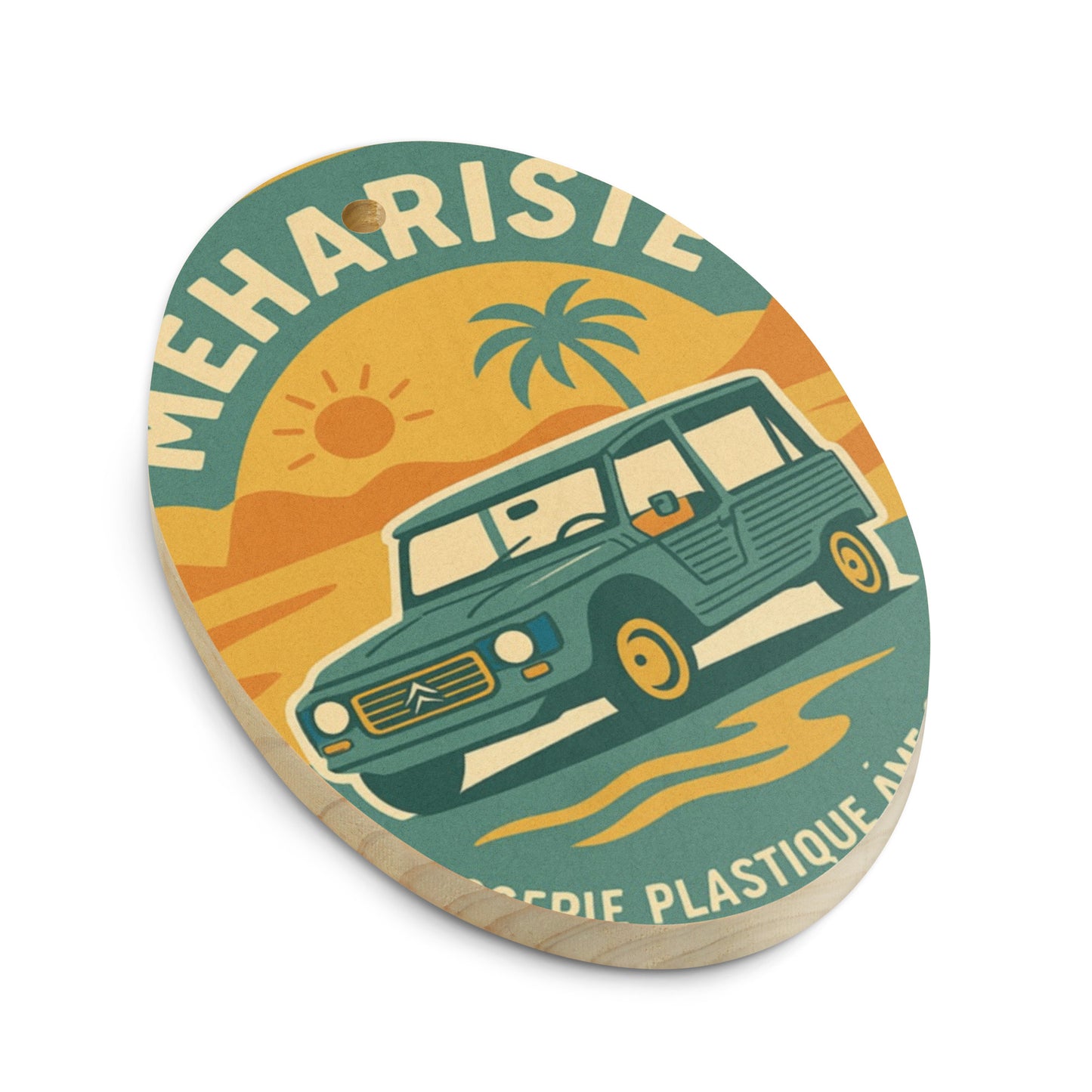 Wooden Ornament "Méhariste – Citroën Méhari"