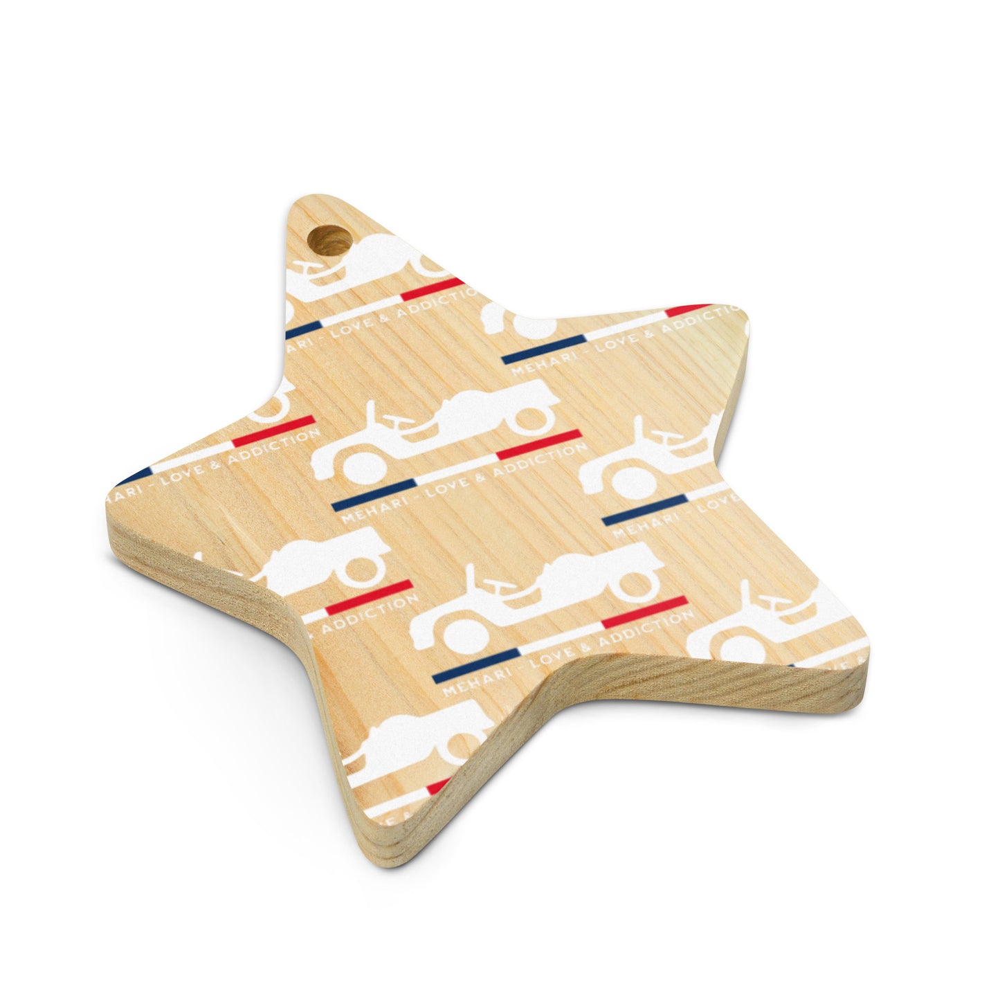 🎄 Wooden Christmas ornament "Méhari – Love & Addiction" | Double-sided & Magnetic