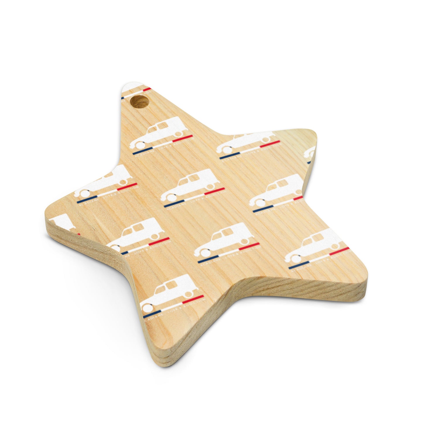 Wooden Christmas Ornament "Acadiane – Love & Addiction" | Retro Citroën charm for your tree