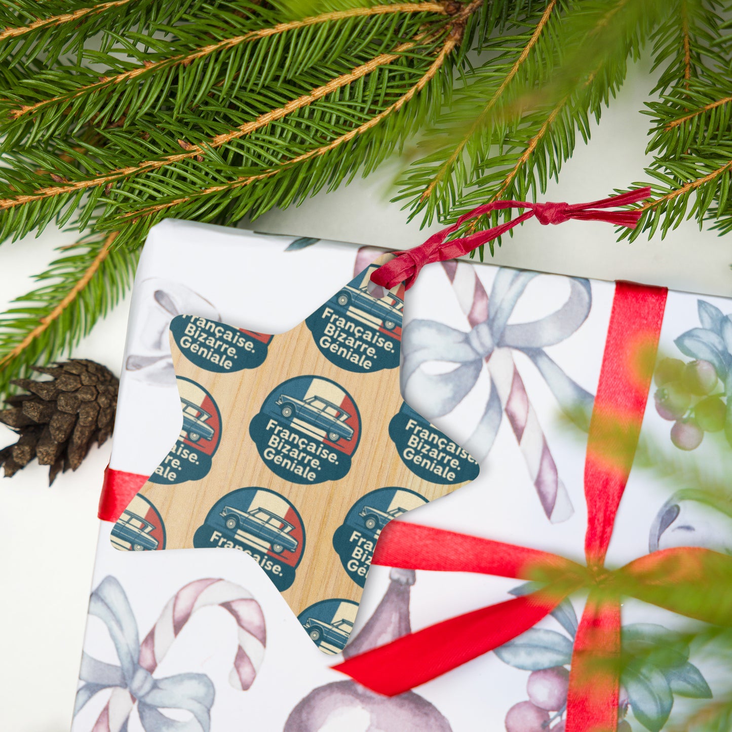 Citroën Ami 6 Christmas Ornament – French Charm with a Touch of Christmas Magic