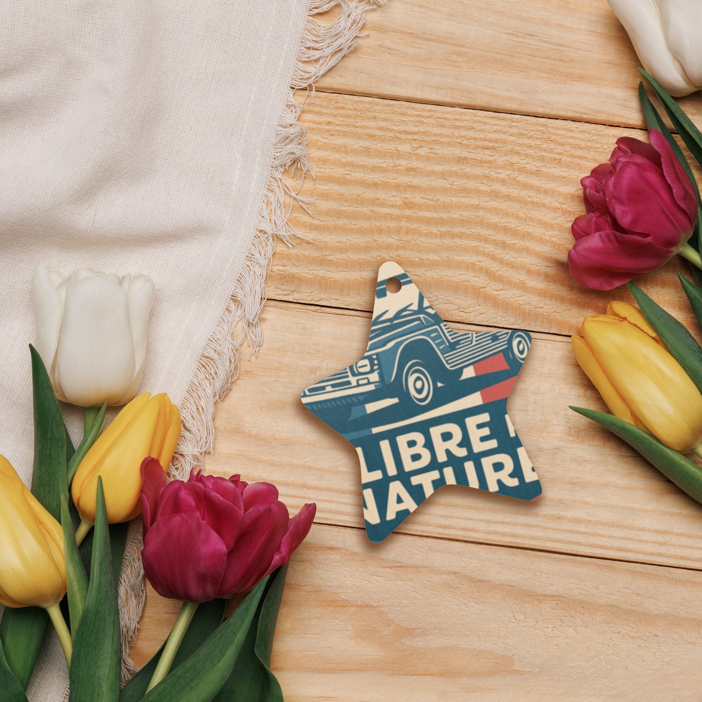 Wooden Ornament "Libre par Nature – Citroën Méhari"