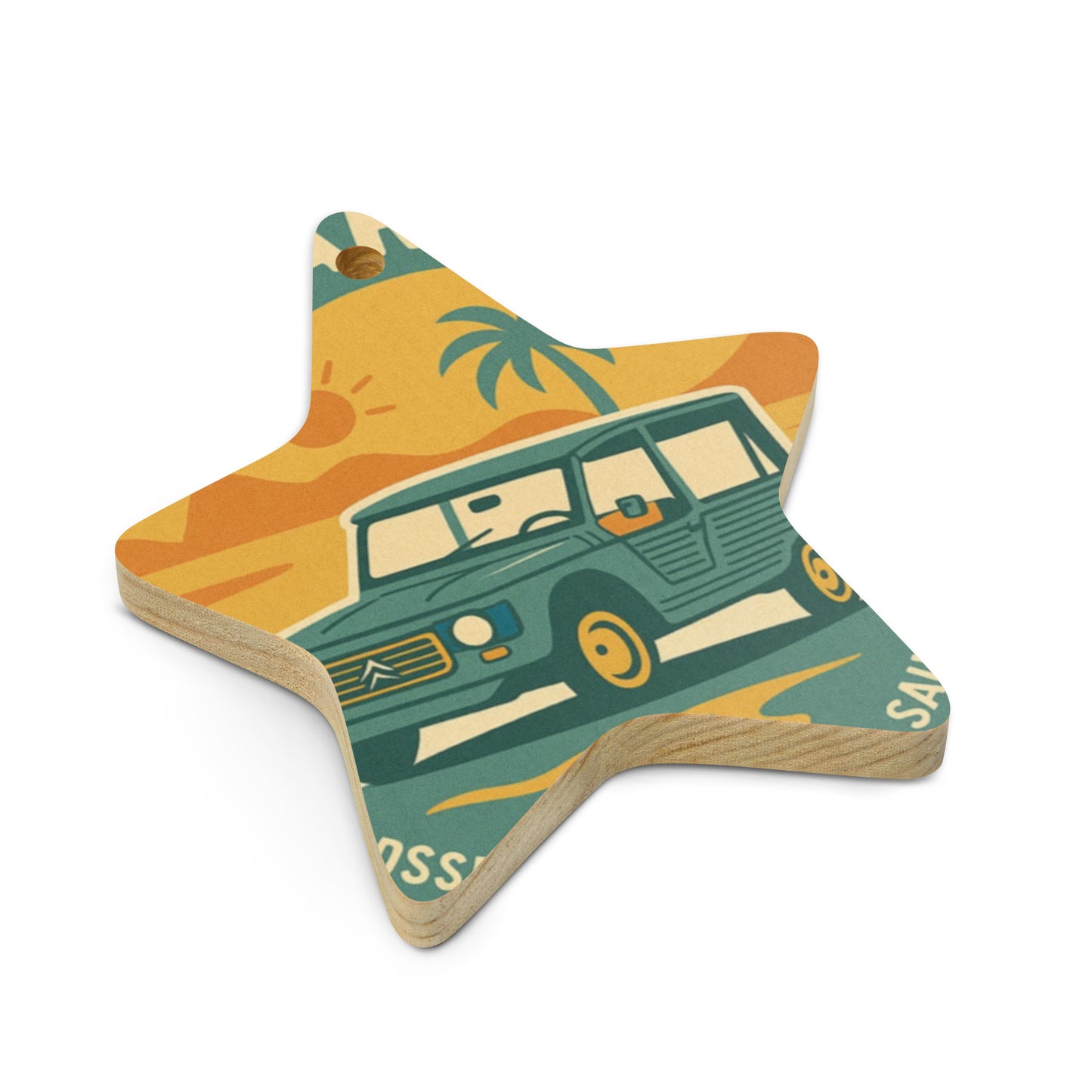 Wooden Ornament "Méhariste – Citroën Méhari"