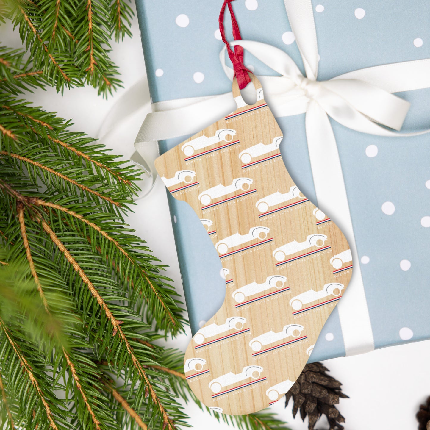 Décoration de Noël en bois Burton Sportscar – Style rétro hollandais avec charme de Noël