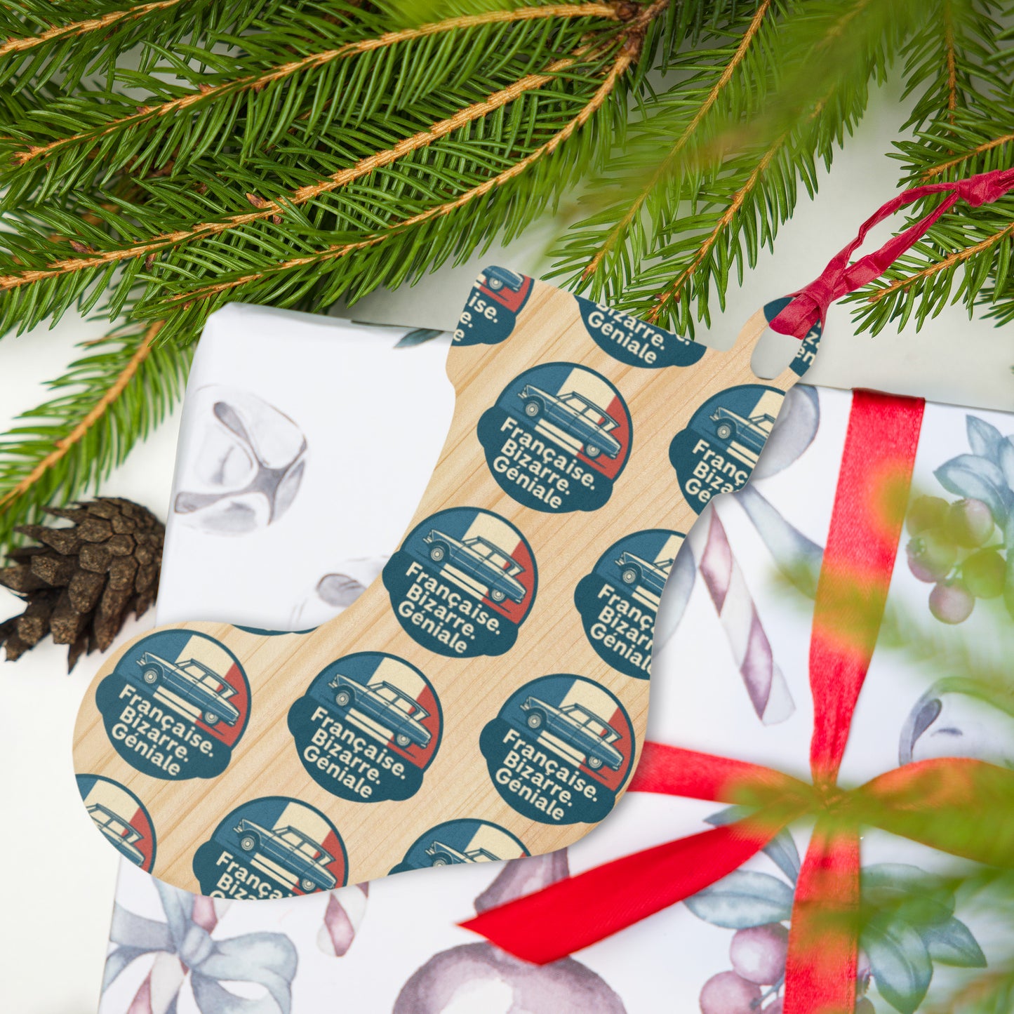 Citroën Ami 6 Christmas Ornament – French Charm with a Touch of Christmas Magic