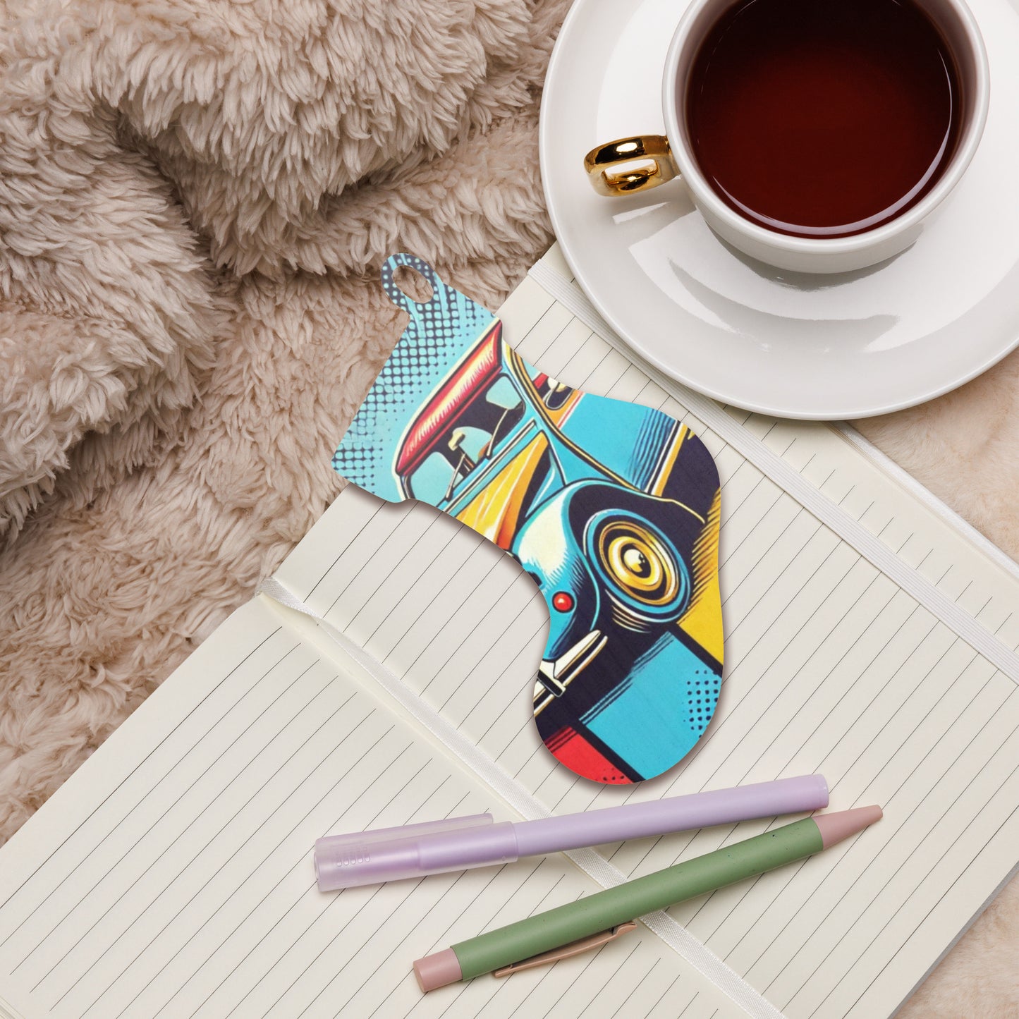 Wooden Christmas ornament – Citroën 2CV in Pop Art Style