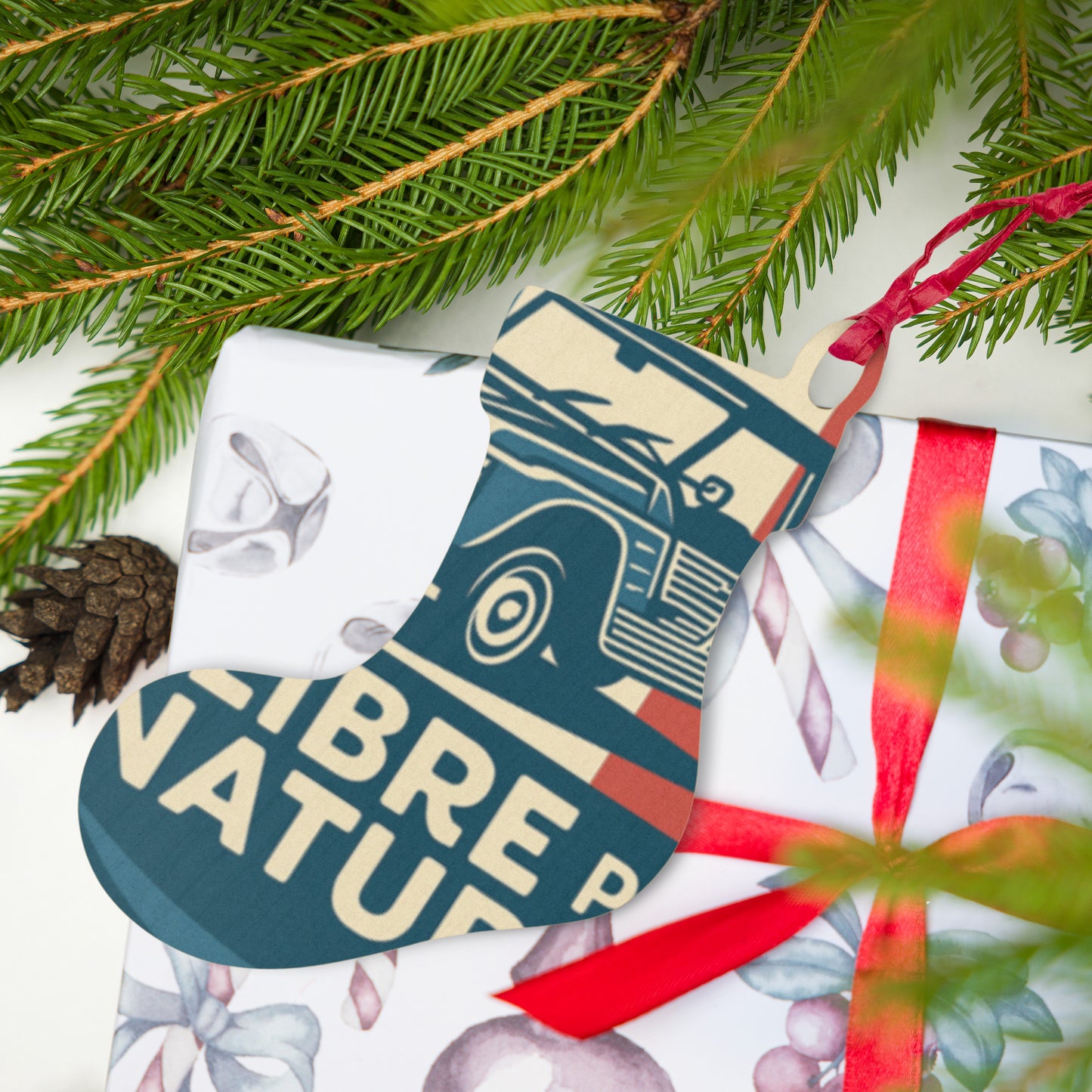 Wooden Ornament "Libre par Nature – Citroën Méhari"