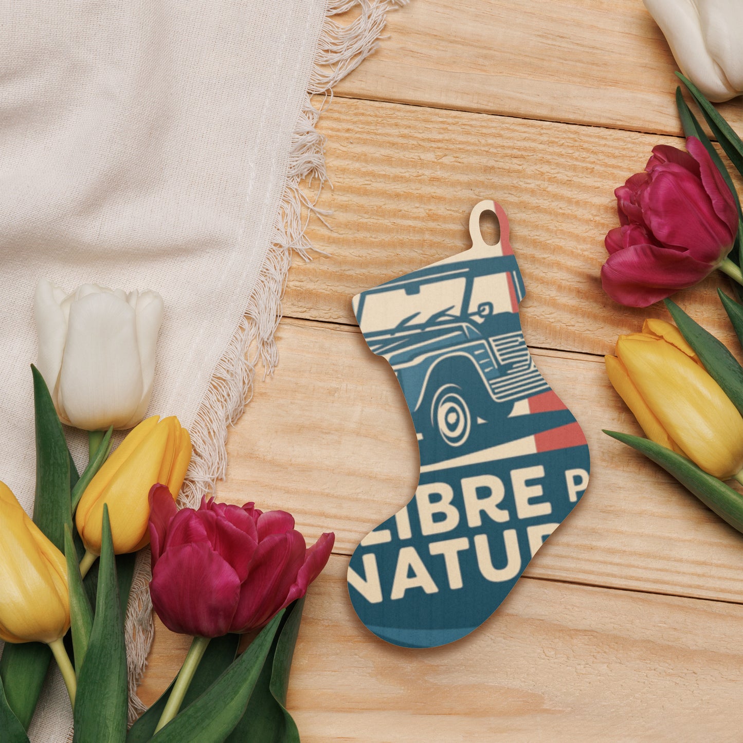 Wooden Ornament "Libre par Nature – Citroën Méhari"