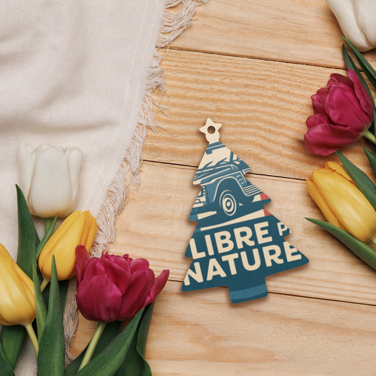Wooden Ornament "Libre par Nature – Citroën Méhari"