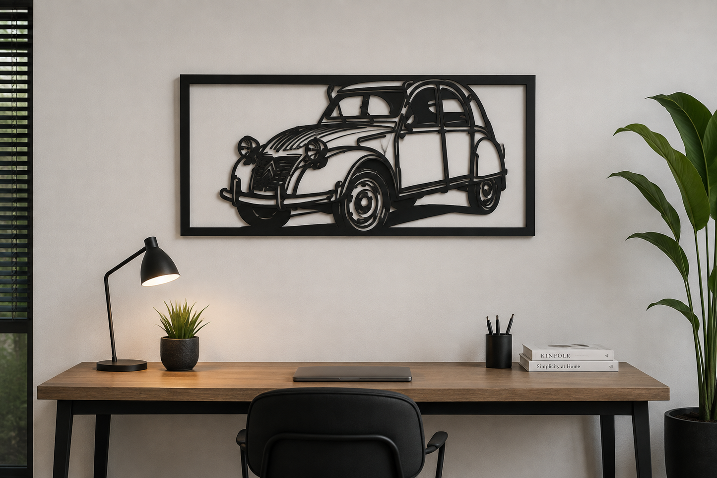Citroën 2CV Ribbelkap – Metalen Wanddecoratie met 3D-effect