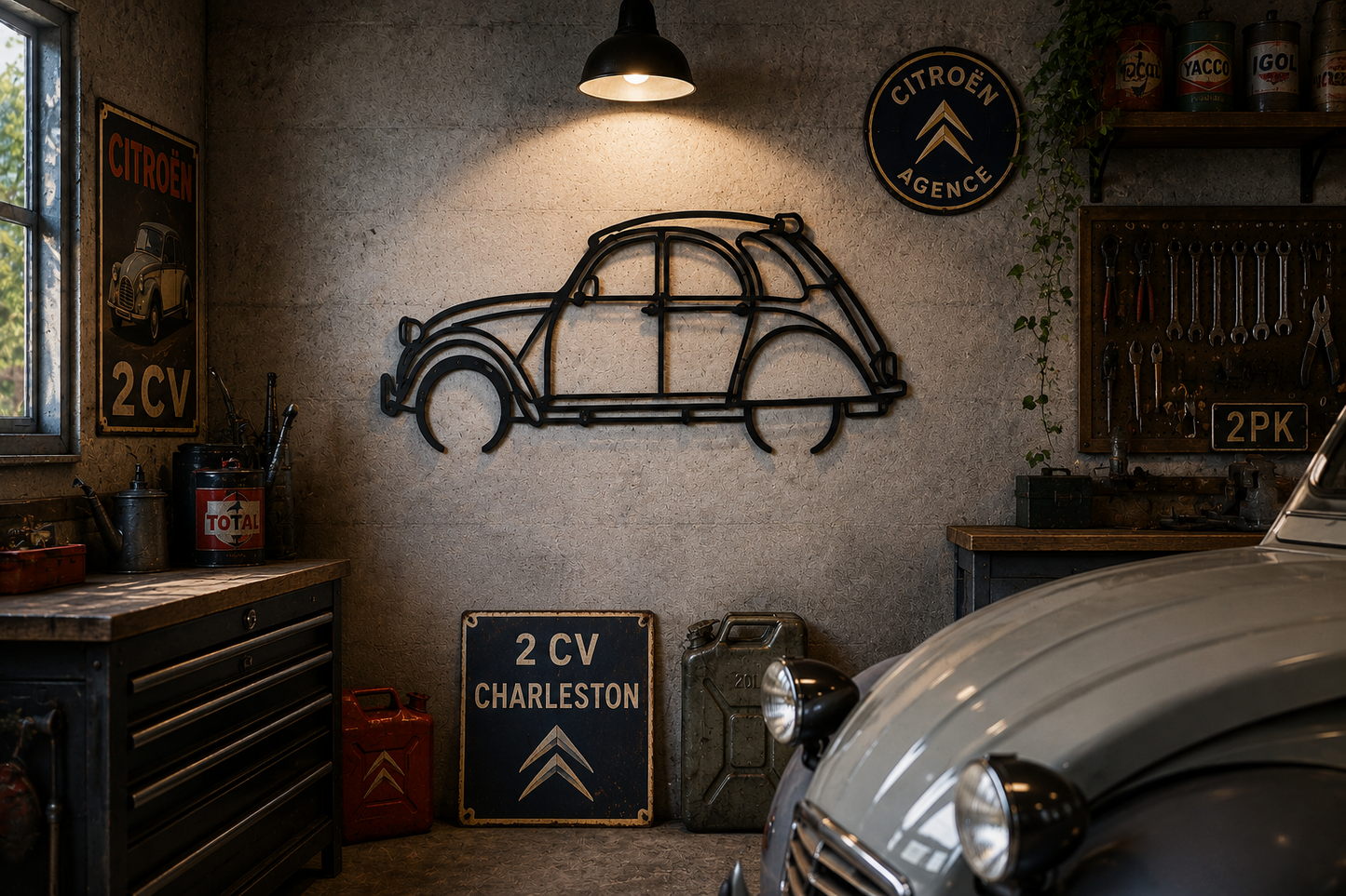 Citroën 2CV Silhouette Wall Art – Metalen Wanddecoratie