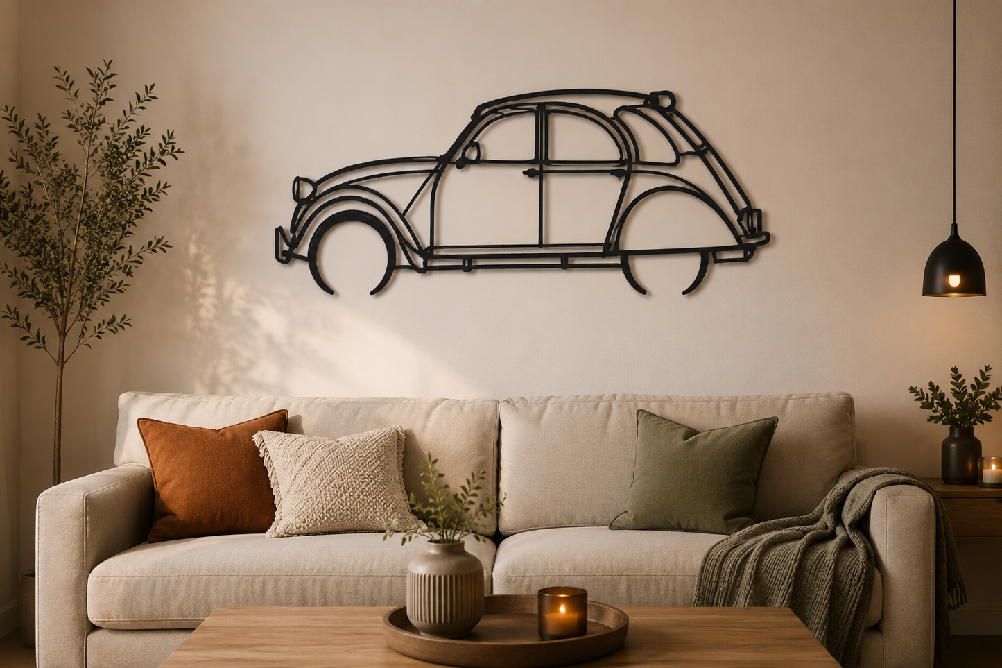 Citroën 2CV Silhouette Wall Art – Metalen Wanddecoratie