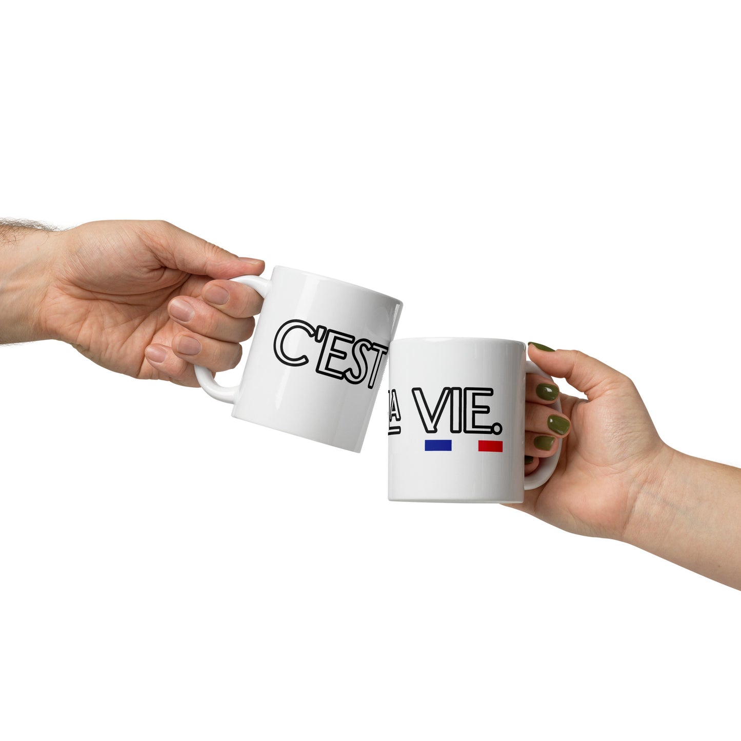 Mug Blanc Brillant Imprimé C'est la Vie - 300 ml