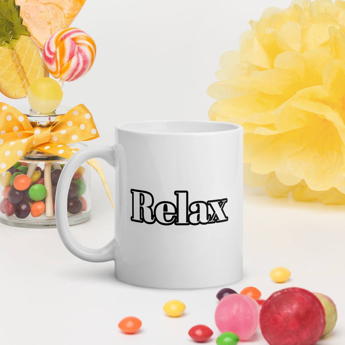 Relax - Deuche Mode On Mok (300ml) - Witte Glanzende Mok voor de Echte Citroënliefhebber!