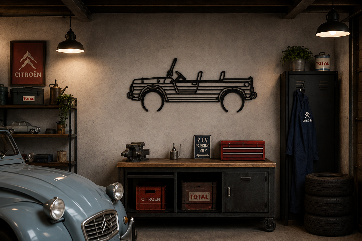 Citroën Méhari Silhouette – Décoration Murale Métal