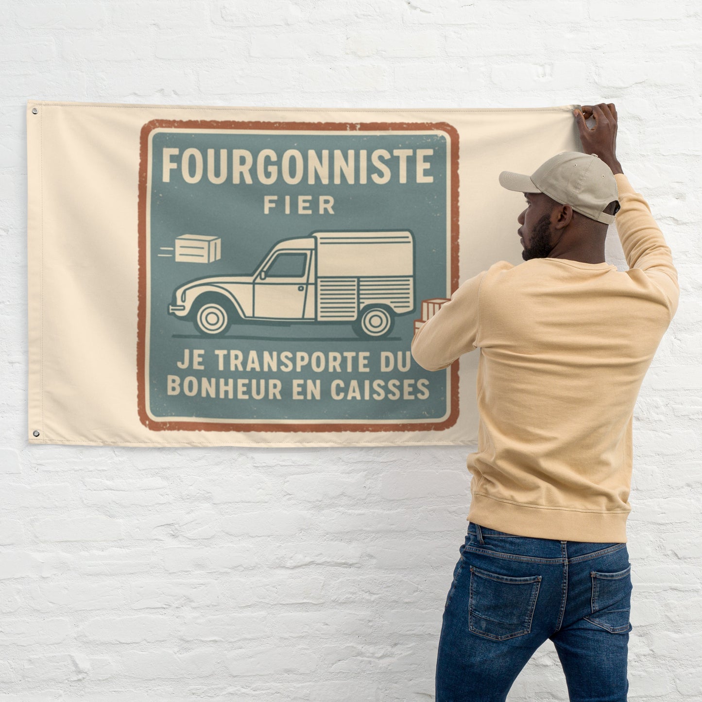🛠️ Fourgonniste Fier Spandoek – Vervoer de charme van vroeger je muur op